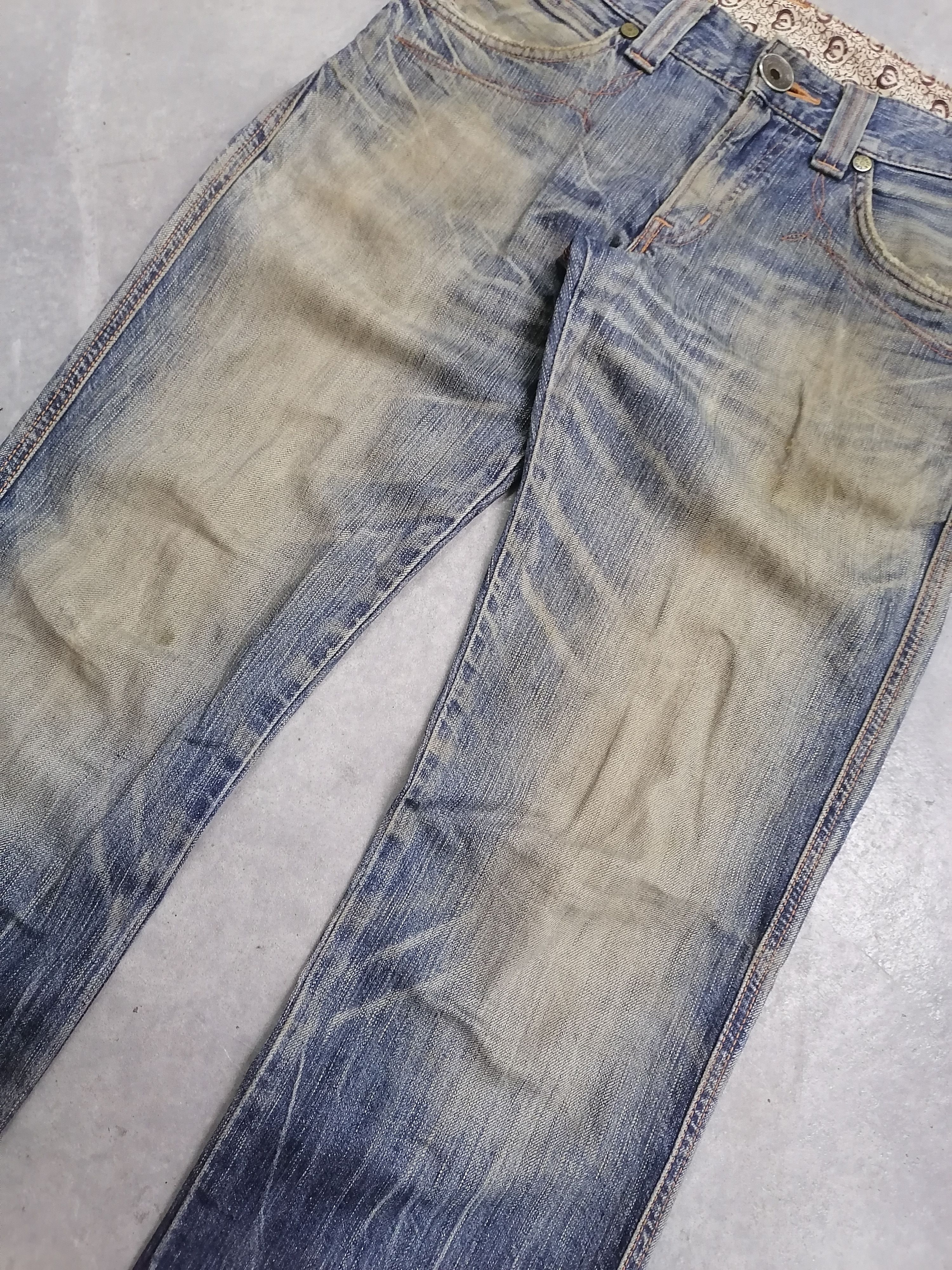 20471120 × Beauty Beast Super Trashed🔥Edwin 503 Blue Trip Distressed Denim Pants⚡⚡⚡ Size US 30 / EU 46 - 4 Thumbnail