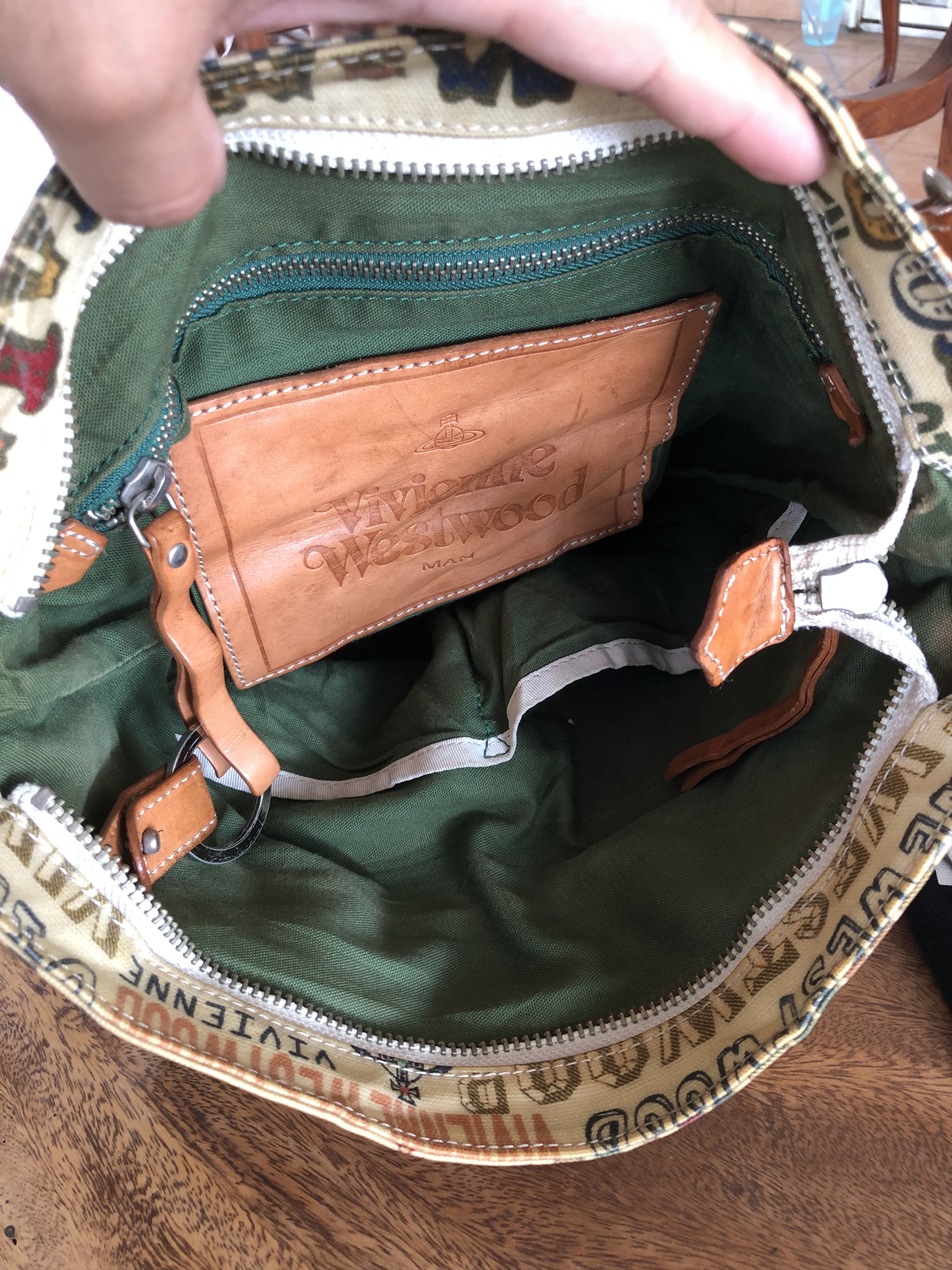 Vivienne Westwood RARE🔥VINTAGE V.W. MAN WATERPROOF COATED CANVAS AOP BAG Size ONE SIZE - 11 Thumbnail