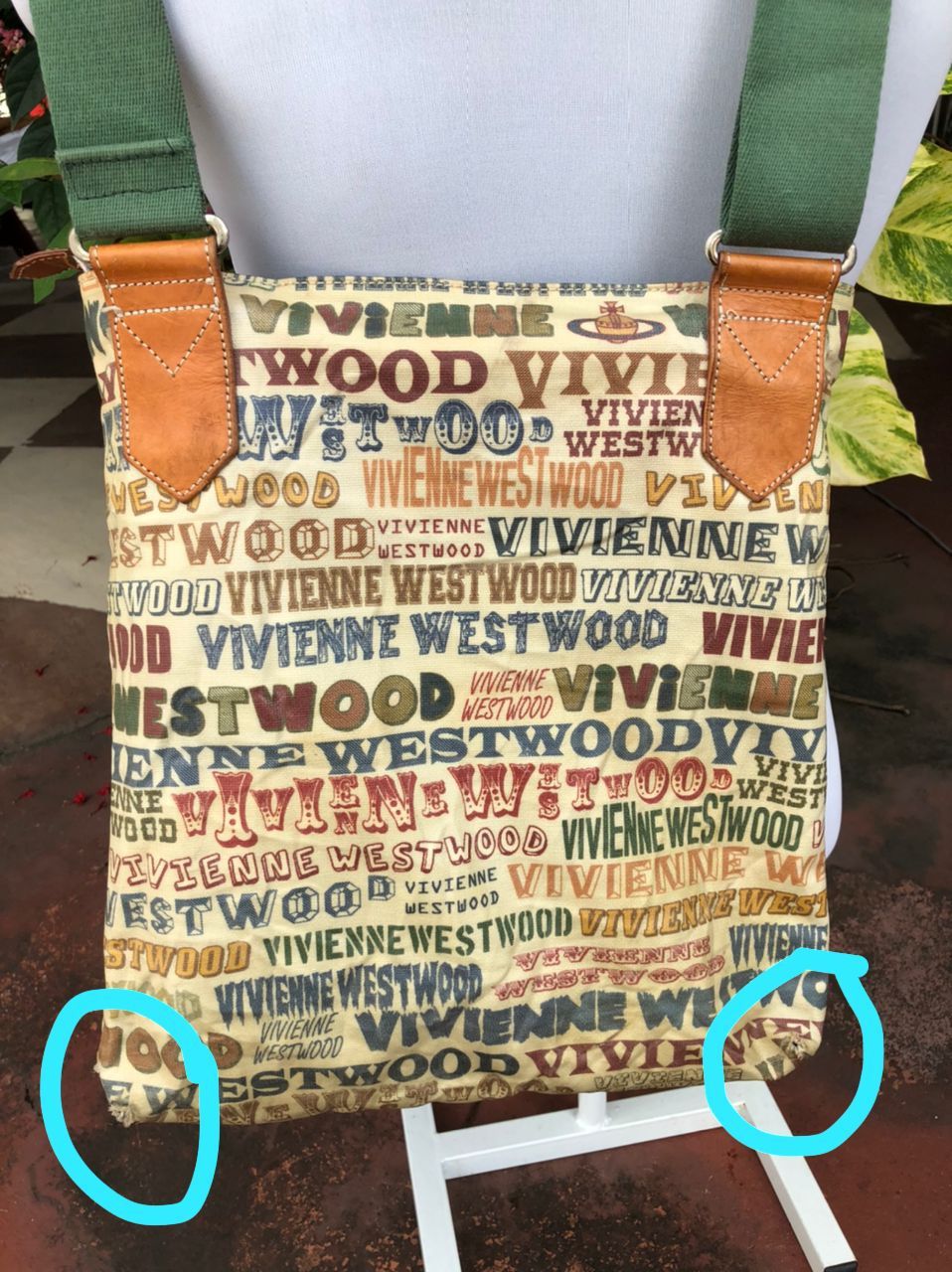 Vivienne Westwood RARE🔥VINTAGE V.W. MAN WATERPROOF COATED CANVAS AOP BAG Size ONE SIZE - 12 Thumbnail