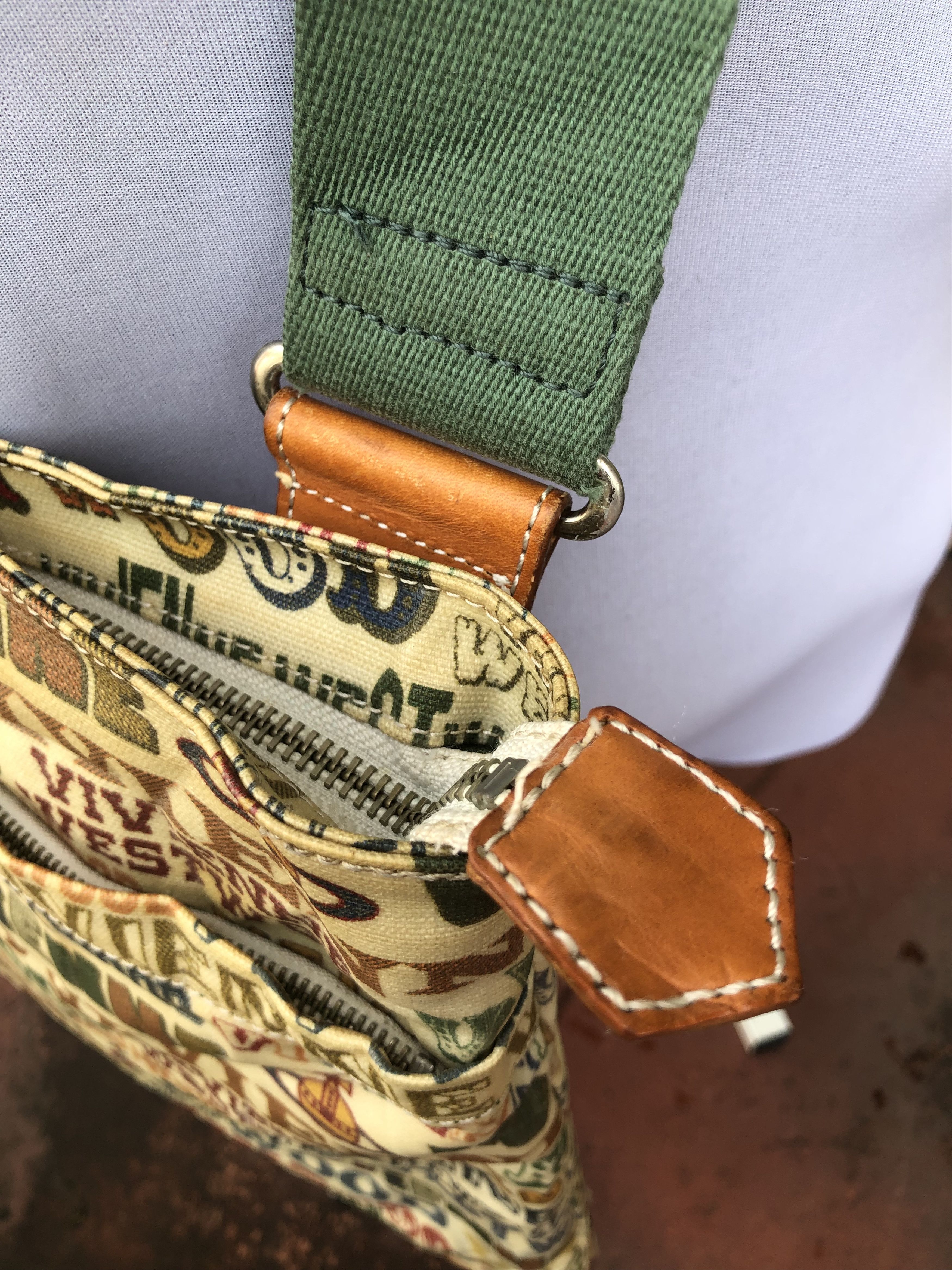 Vivienne Westwood RARE🔥VINTAGE V.W. MAN WATERPROOF COATED CANVAS AOP BAG Size ONE SIZE - 5 Thumbnail