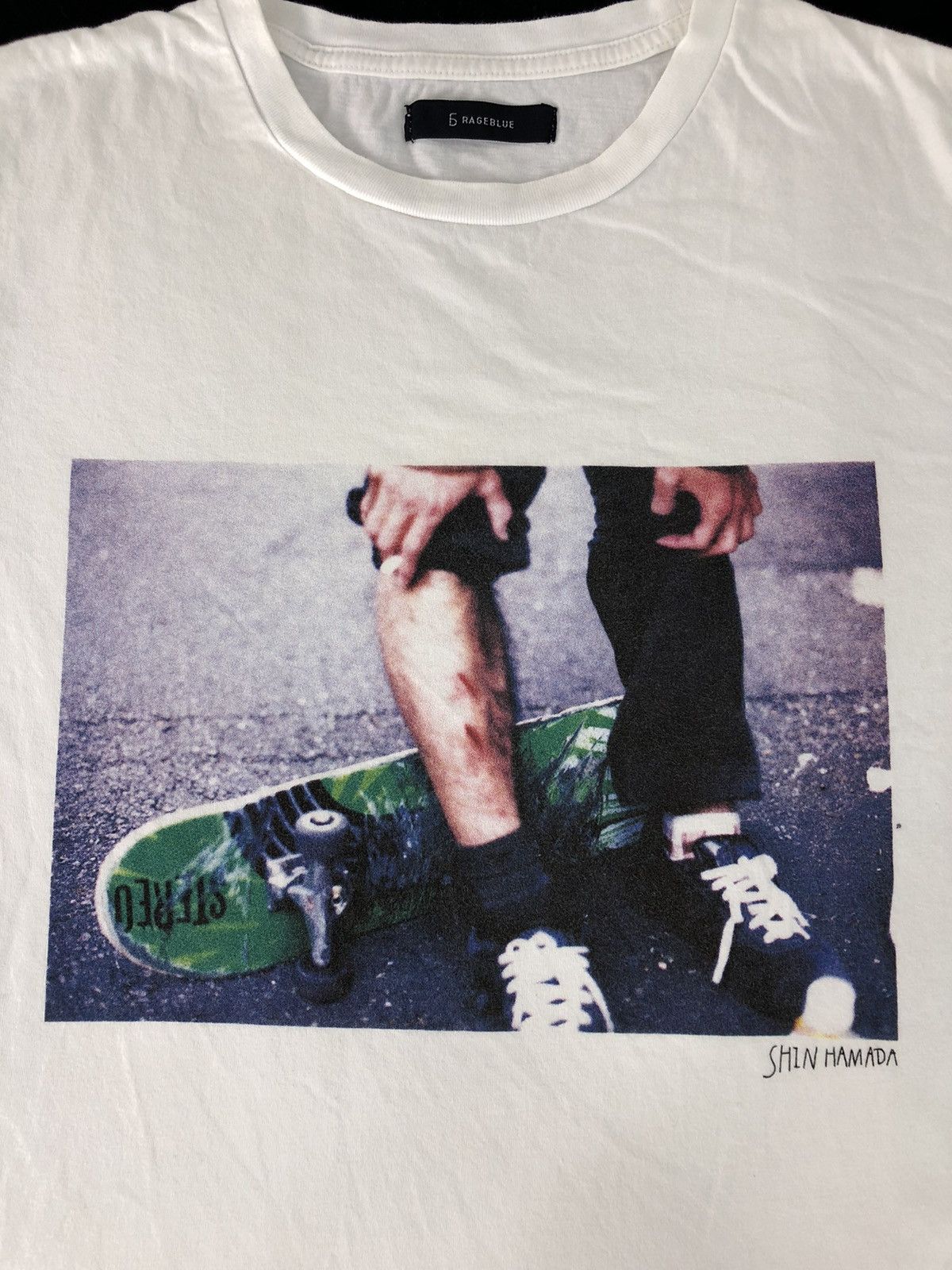 Japanese Brand × RAGEBLUE Vintage Rageblue Shin Hamada Box Logo Skateboard Tee Size US M / EU 48-50 / 2 - 3 Thumbnail
