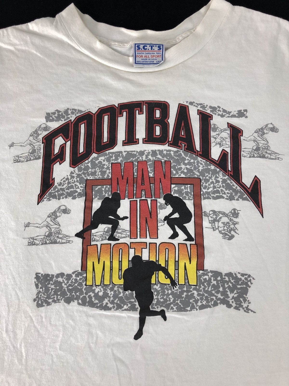Japanese Brand × Vintage Vintage SCTS Football Main In Motion Sportwear Big Logo Tee Size US M / EU 48-50 / 2 - 3 Thumbnail