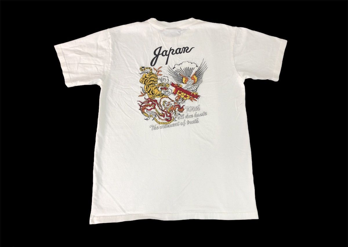 image of Sukajan T Shirts Bullet Noise Suka Art Japan Souvenir Embroidery Logo in White, Men's (Size Medium)
