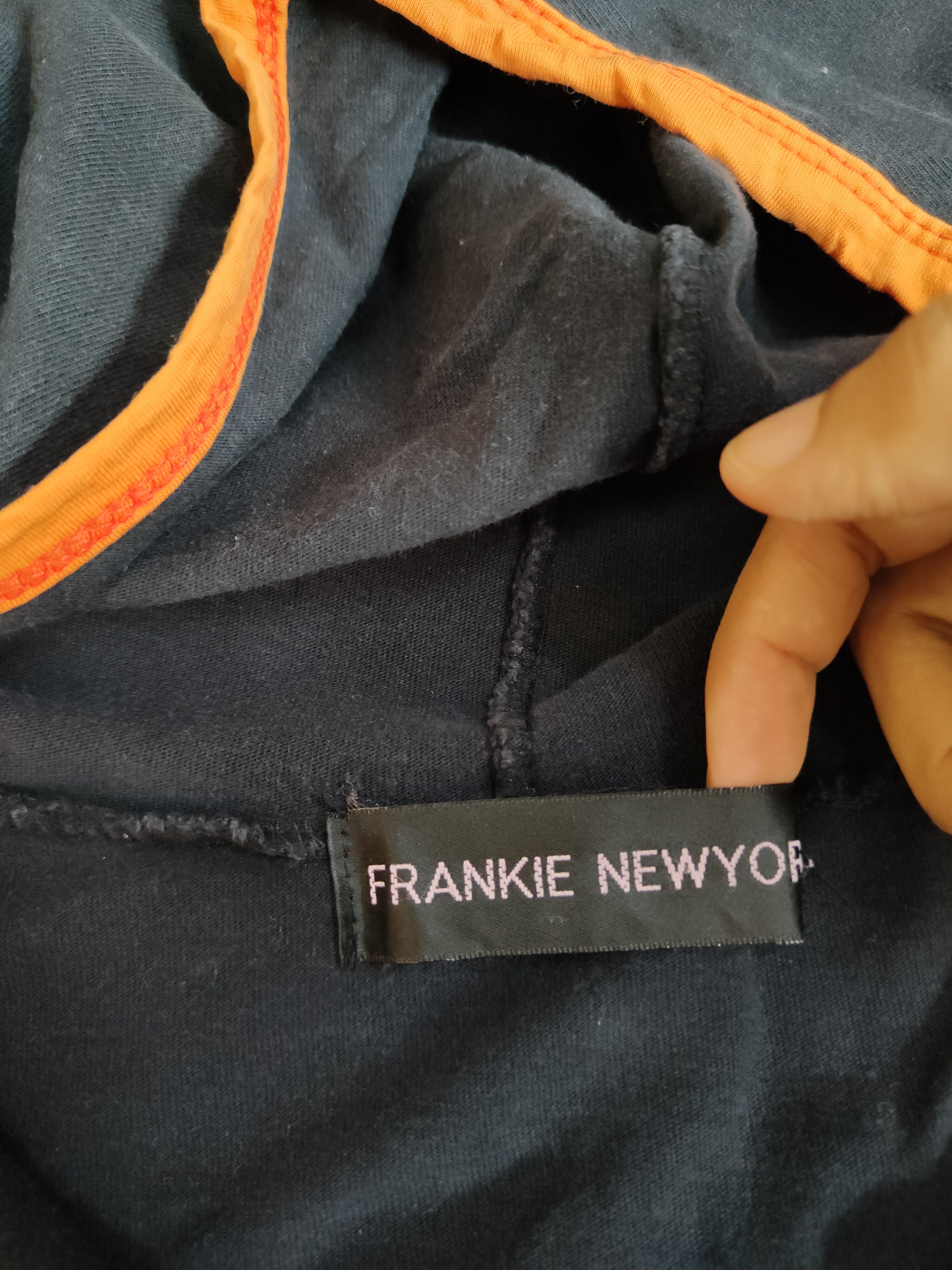 Japanese Brand Frankie NewYork Dark Blue Hoodie Short Sleeve T-shirt #179B Size M / US 6-8 / IT 42-44 - 9 Thumbnail