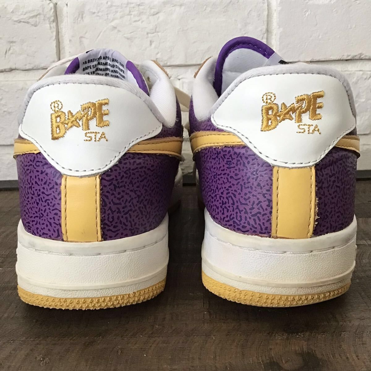 Bape 🔥Lakers color🔥 Leather BAPE STA sneakers a bathing ape shoes Size US 8 / EU 41 - 5 Thumbnail
