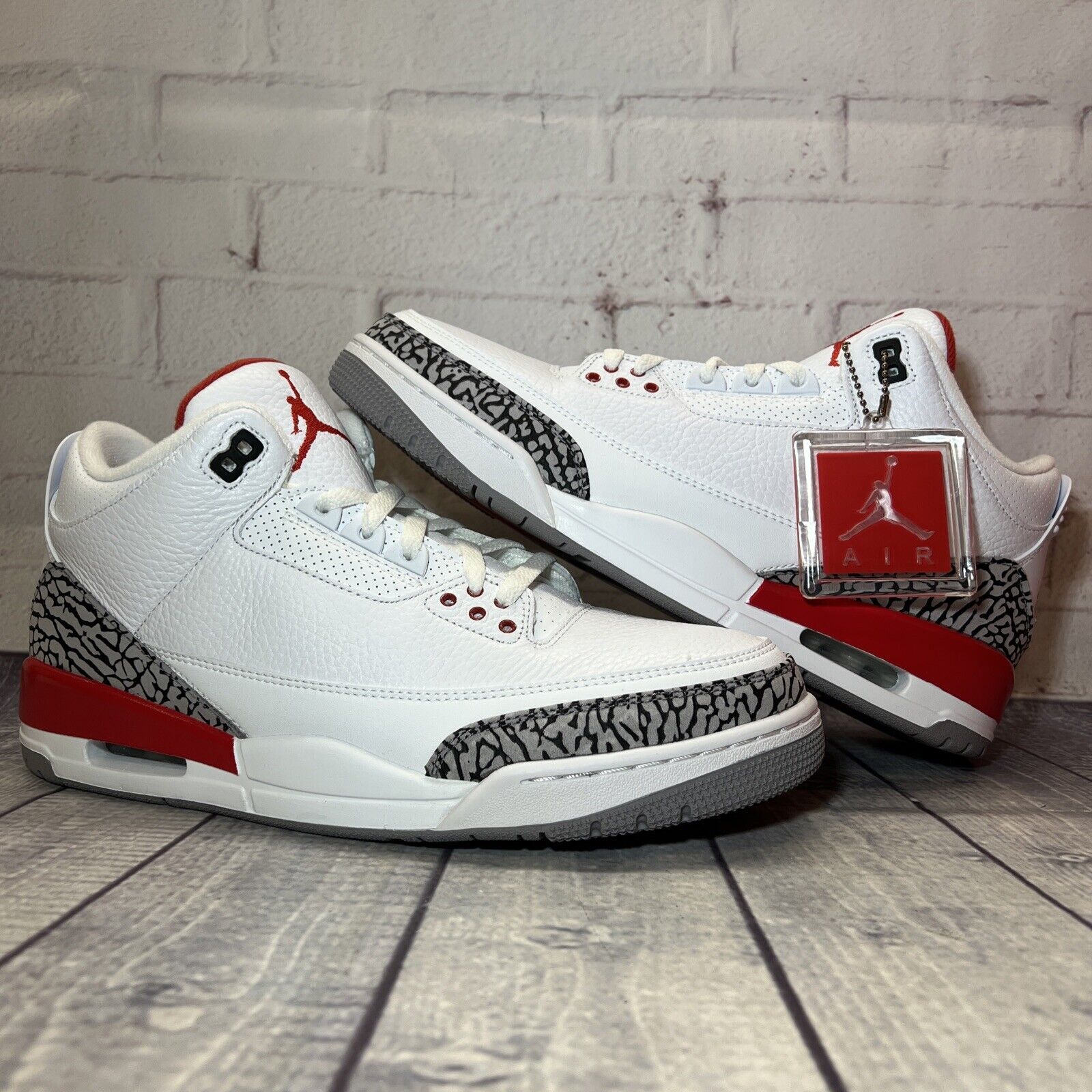 Pre-owned Jordan Nike Air Jordan 3 Retro Hall Fame 2018 White Red Size 11.5 Shoes In Red White