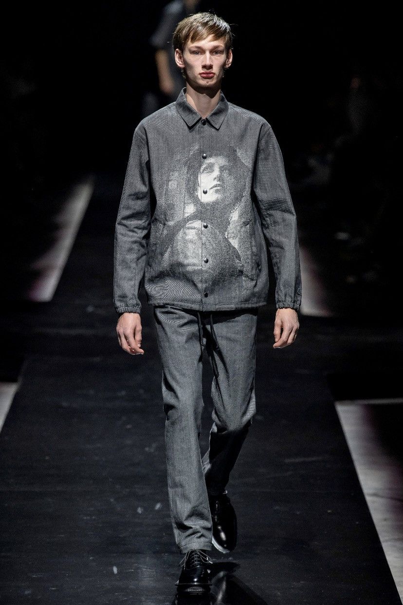image of Undercover Ss20 Cindy Sherman Jacquard Denim Jacket in Grey, Men's (Size Medium)