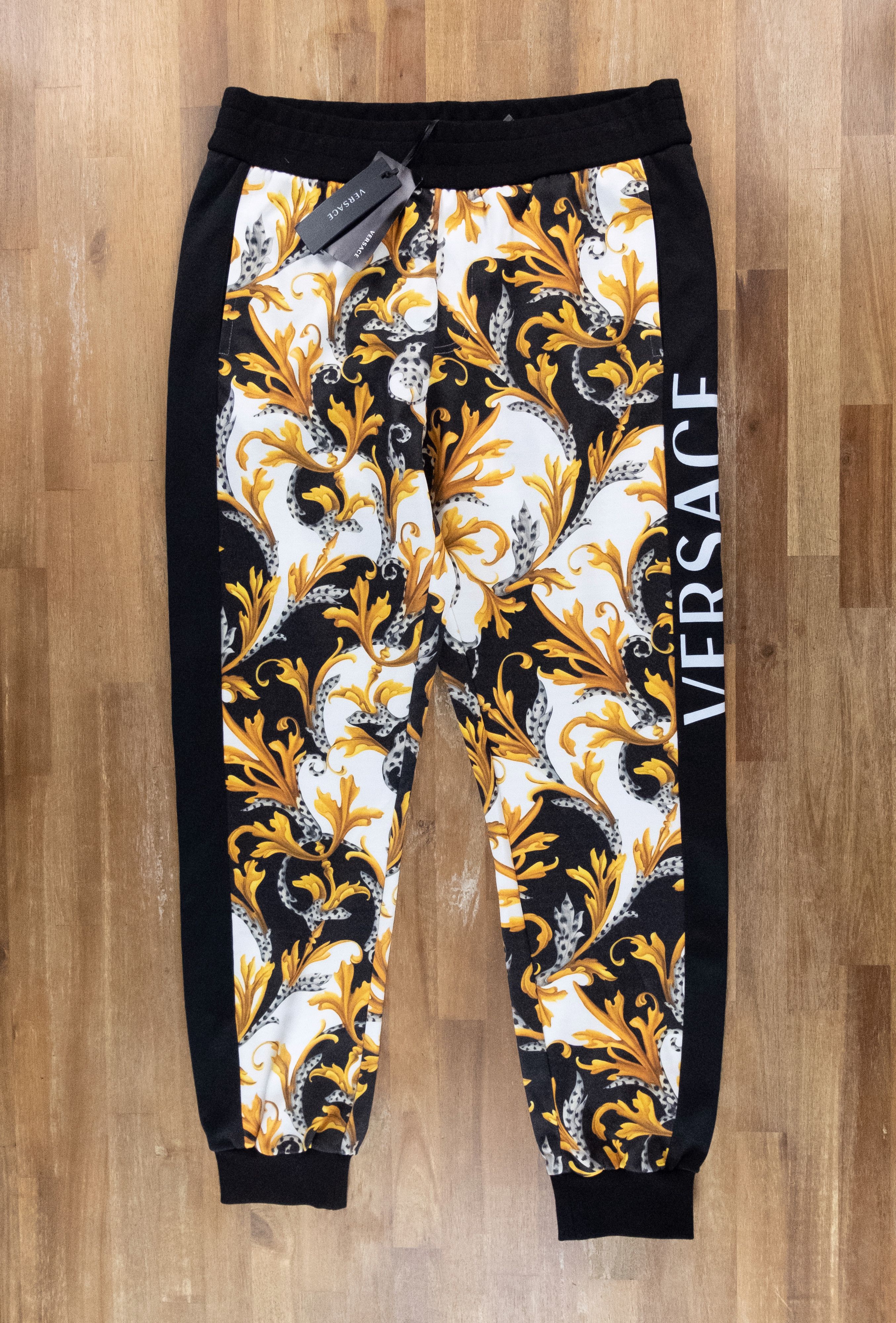 VERSACE Acanthus barocco baroque print track pants Large