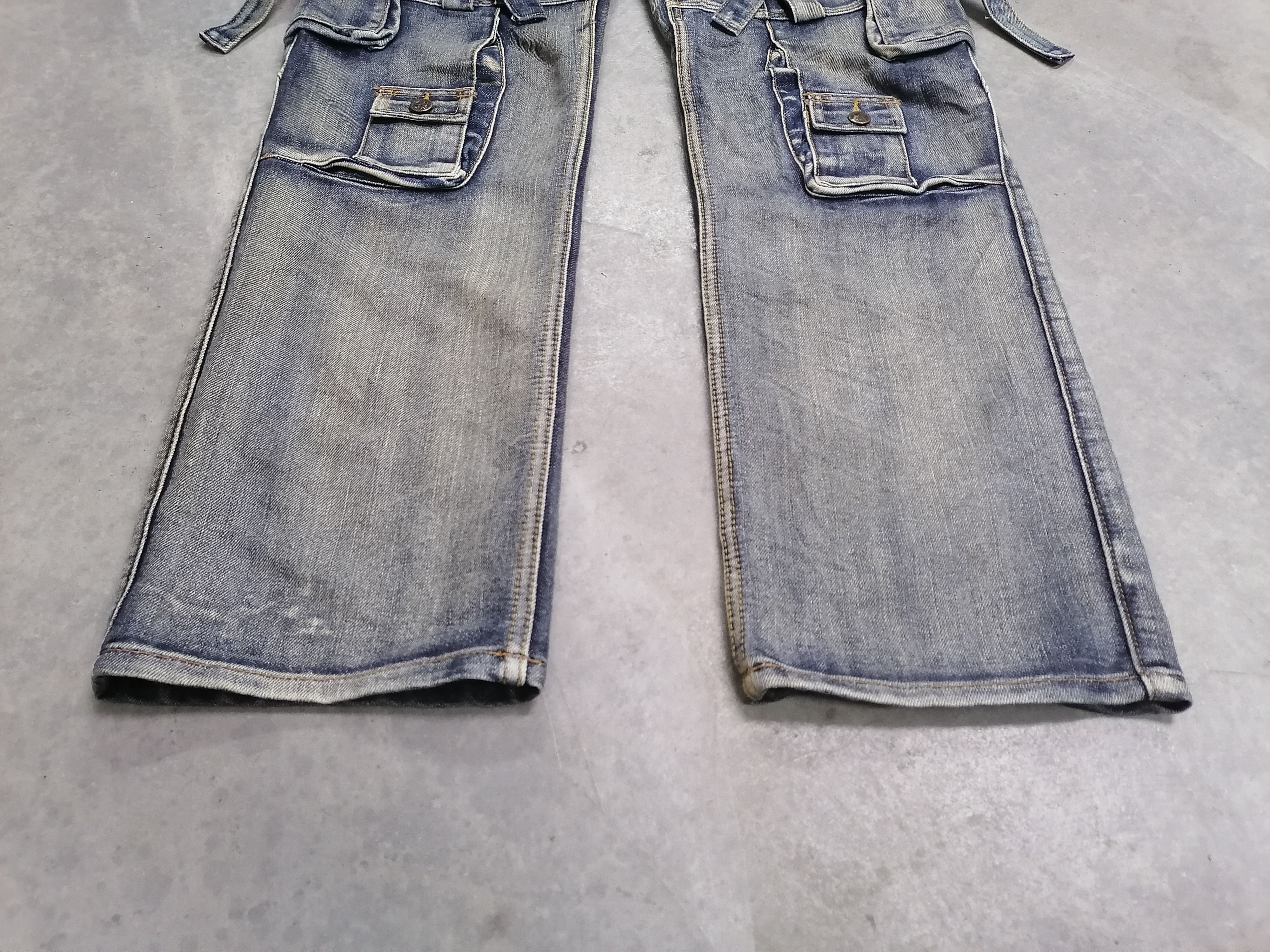 Japanese Brand RARE🔥Jeans De Art Tactical Bondage Distressed Denim Pants⚡ Size US 32 / EU 48 - 3 Thumbnail