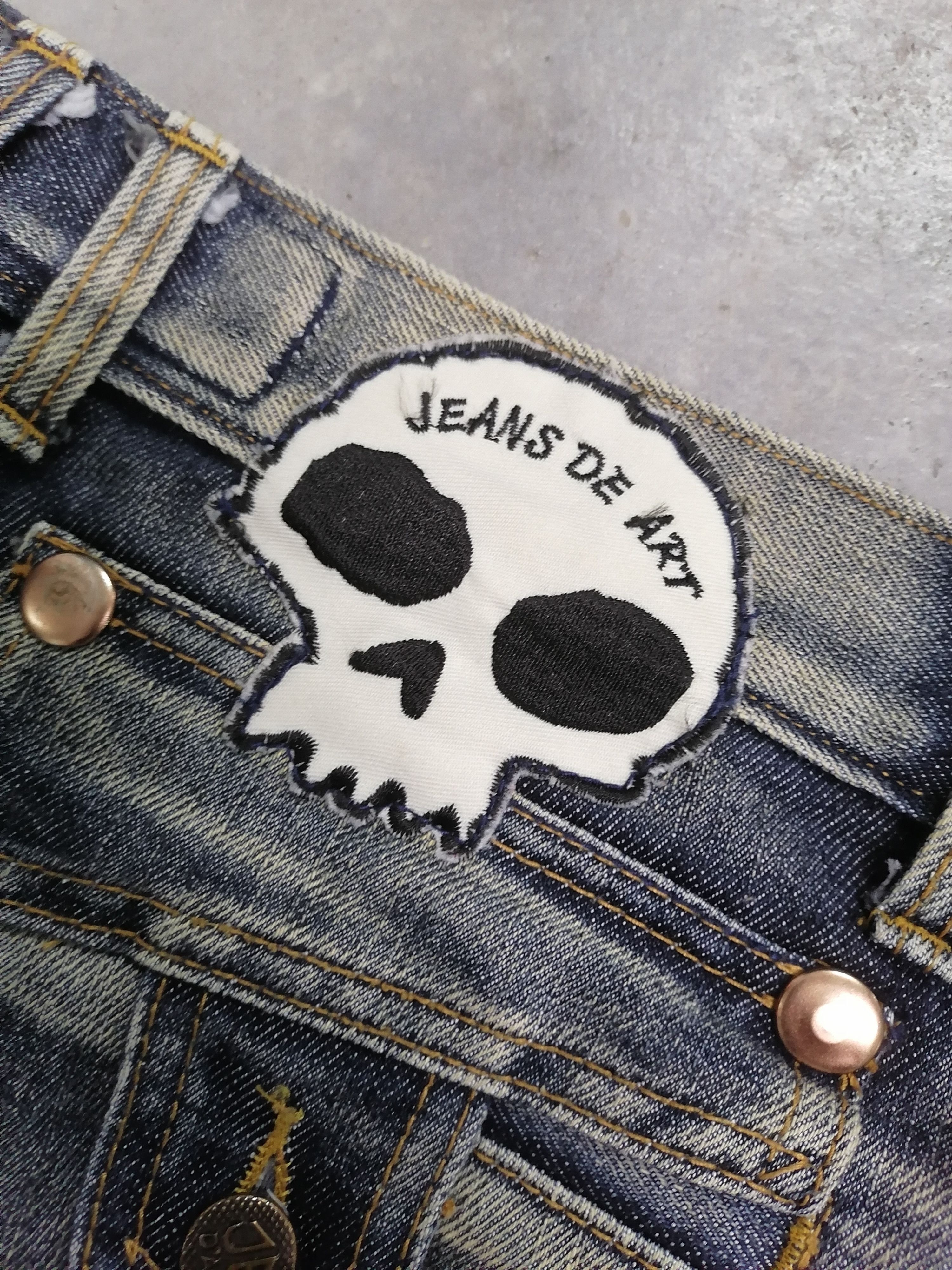 Japanese Brand RARE🔥Jeans De Art Tactical Bondage Distressed Denim Pants⚡ Size US 32 / EU 48 - 9 Thumbnail