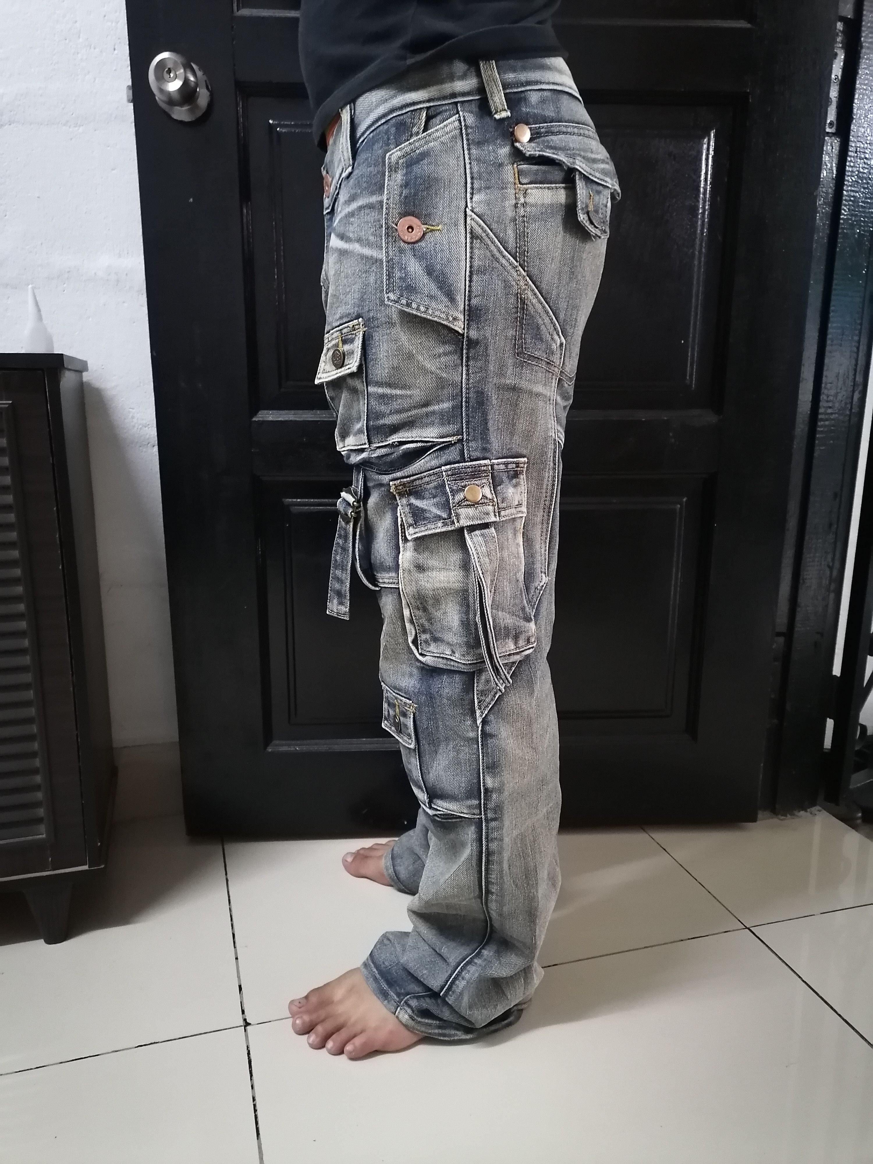 Japanese Brand RARE🔥Jeans De Art Tactical Bondage Distressed Denim Pants⚡ Size US 32 / EU 48 - 15 Thumbnail