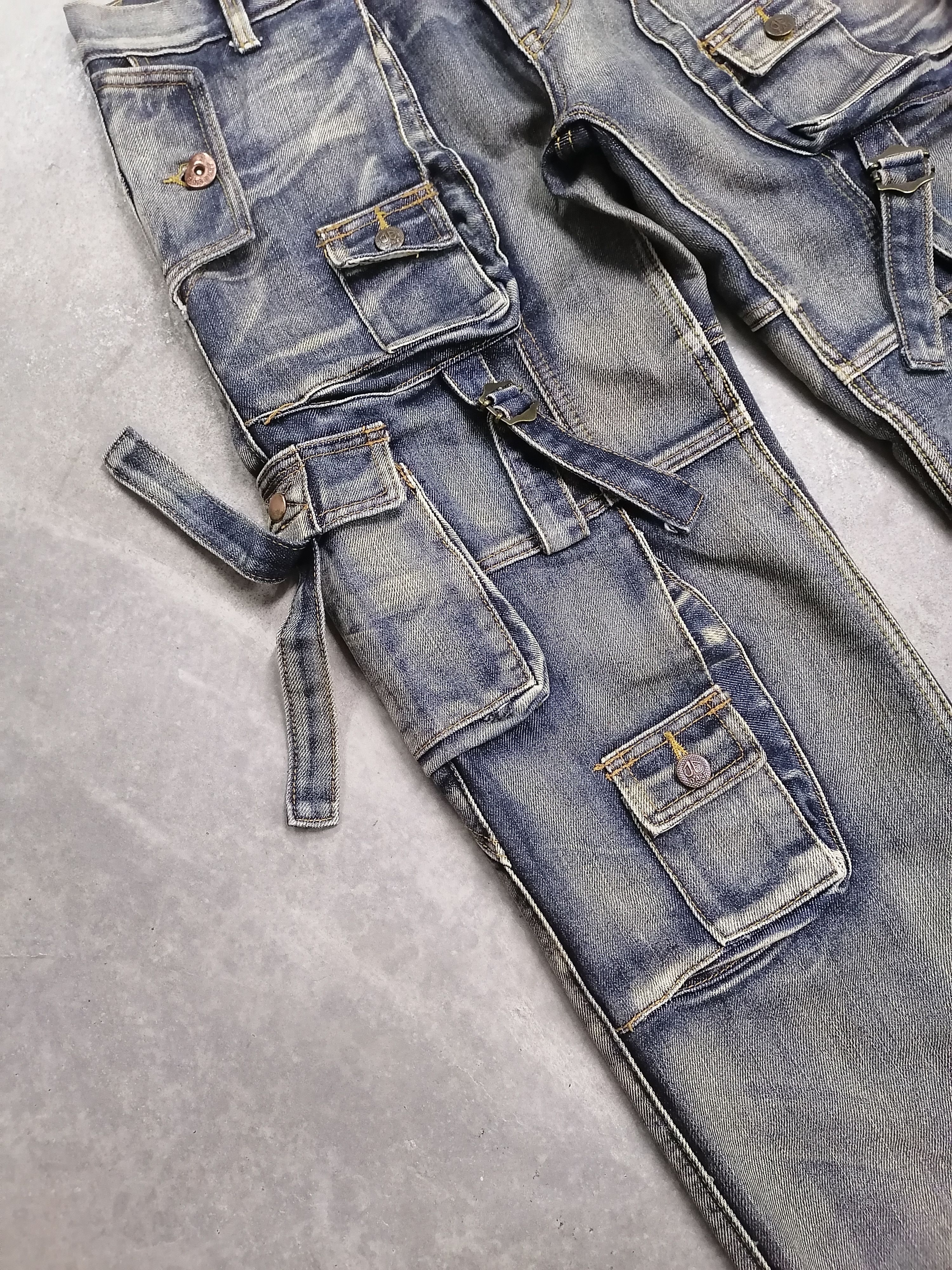 Japanese Brand RARE🔥Jeans De Art Tactical Bondage Distressed Denim Pants⚡ Size US 32 / EU 48 - 5 Thumbnail