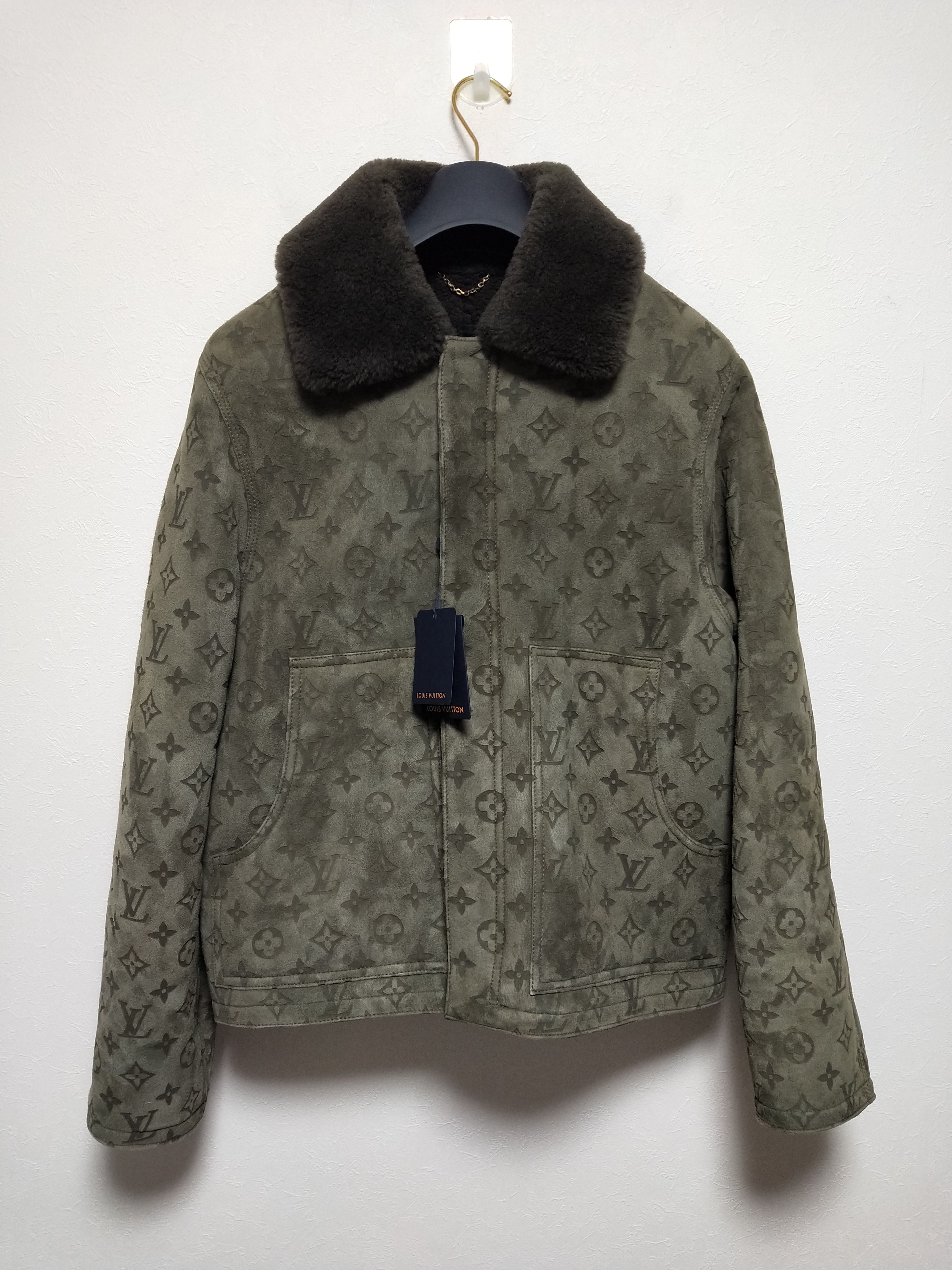 Louis Vuitton Shearling Embossed Monogram Jacket