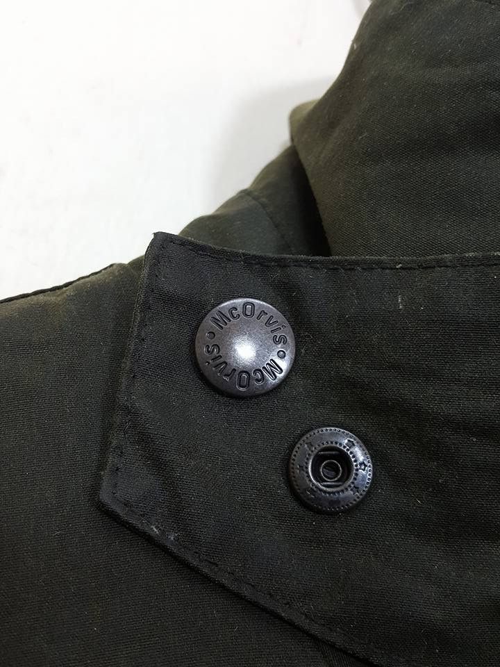 Vintage Mc Orvis Olive Army Corduroy Collar Waxed Jacket Size US L / EU 52-54 / 3 - 9 Thumbnail