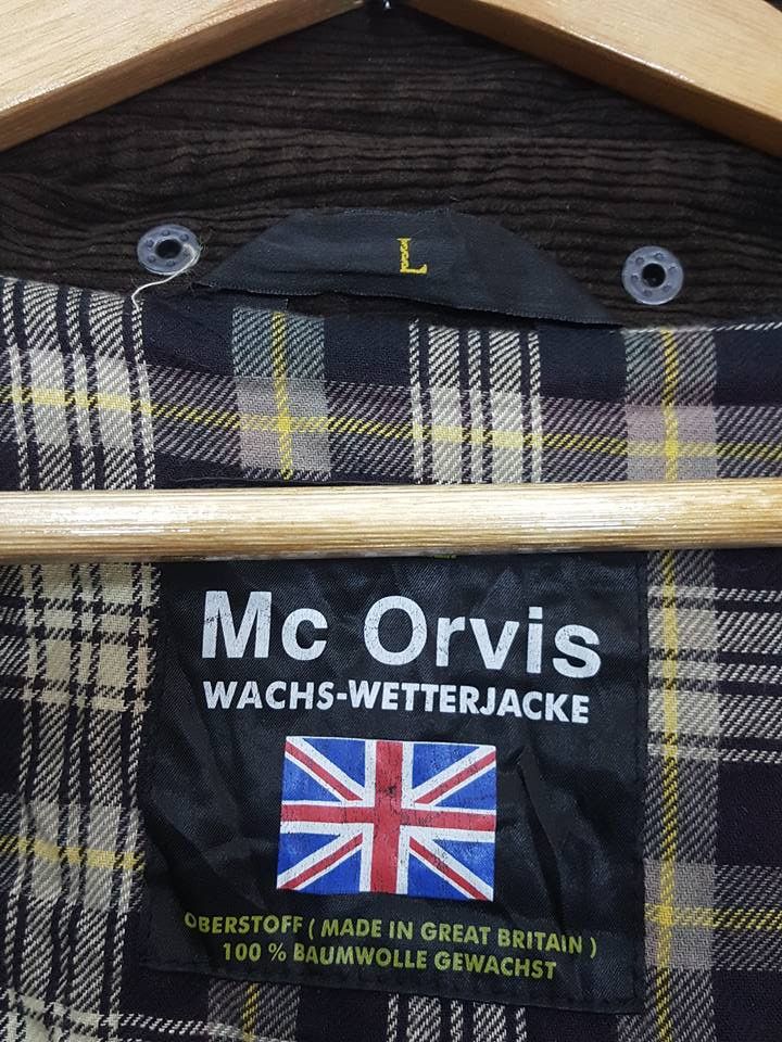 Vintage Mc Orvis Olive Army Corduroy Collar Waxed Jacket Size US L / EU 52-54 / 3 - 12 Thumbnail
