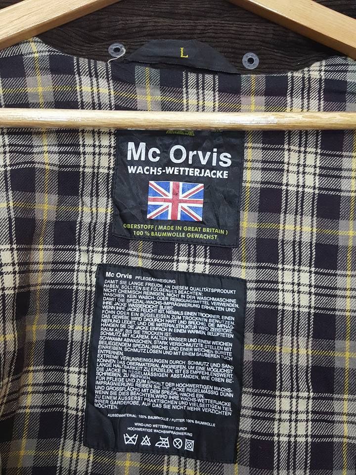 Vintage Mc Orvis Olive Army Corduroy Collar Waxed Jacket Size US L / EU 52-54 / 3 - 10 Thumbnail