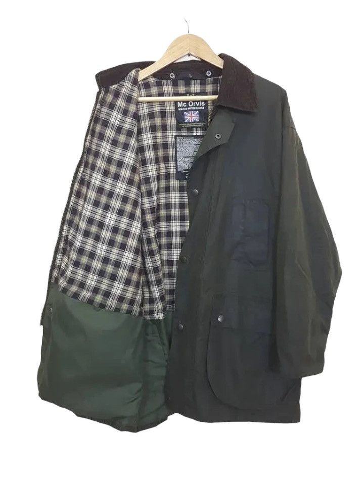 Vintage Mc Orvis Olive Army Corduroy Collar Waxed Jacket Size US L / EU 52-54 / 3 - 1 Thumbnail