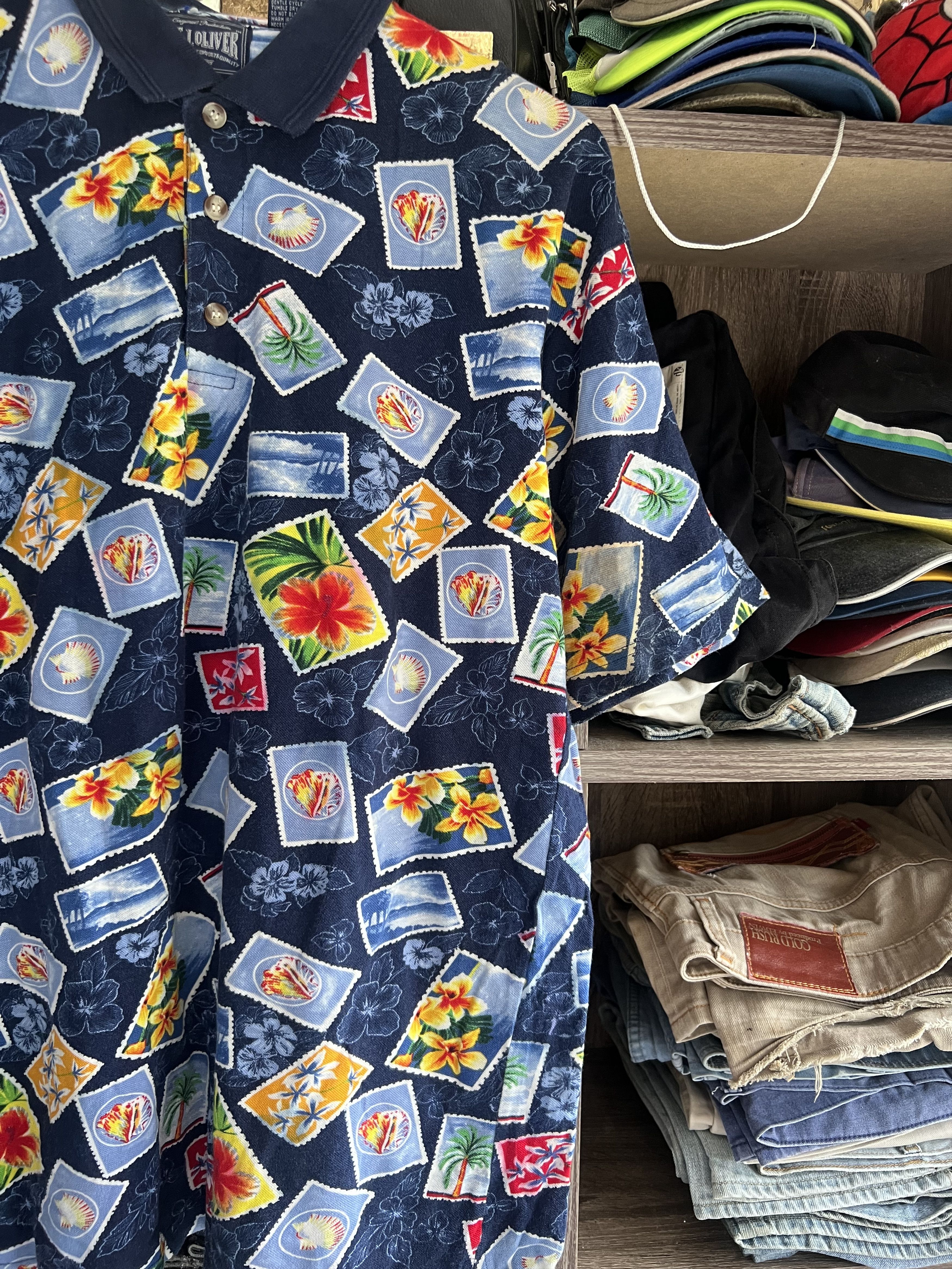 Japanese Brand 🔥Jos. J. Oliver Fullprinted Summer Polo Tees Size US L / EU 52-54 / 3 - 4 Thumbnail