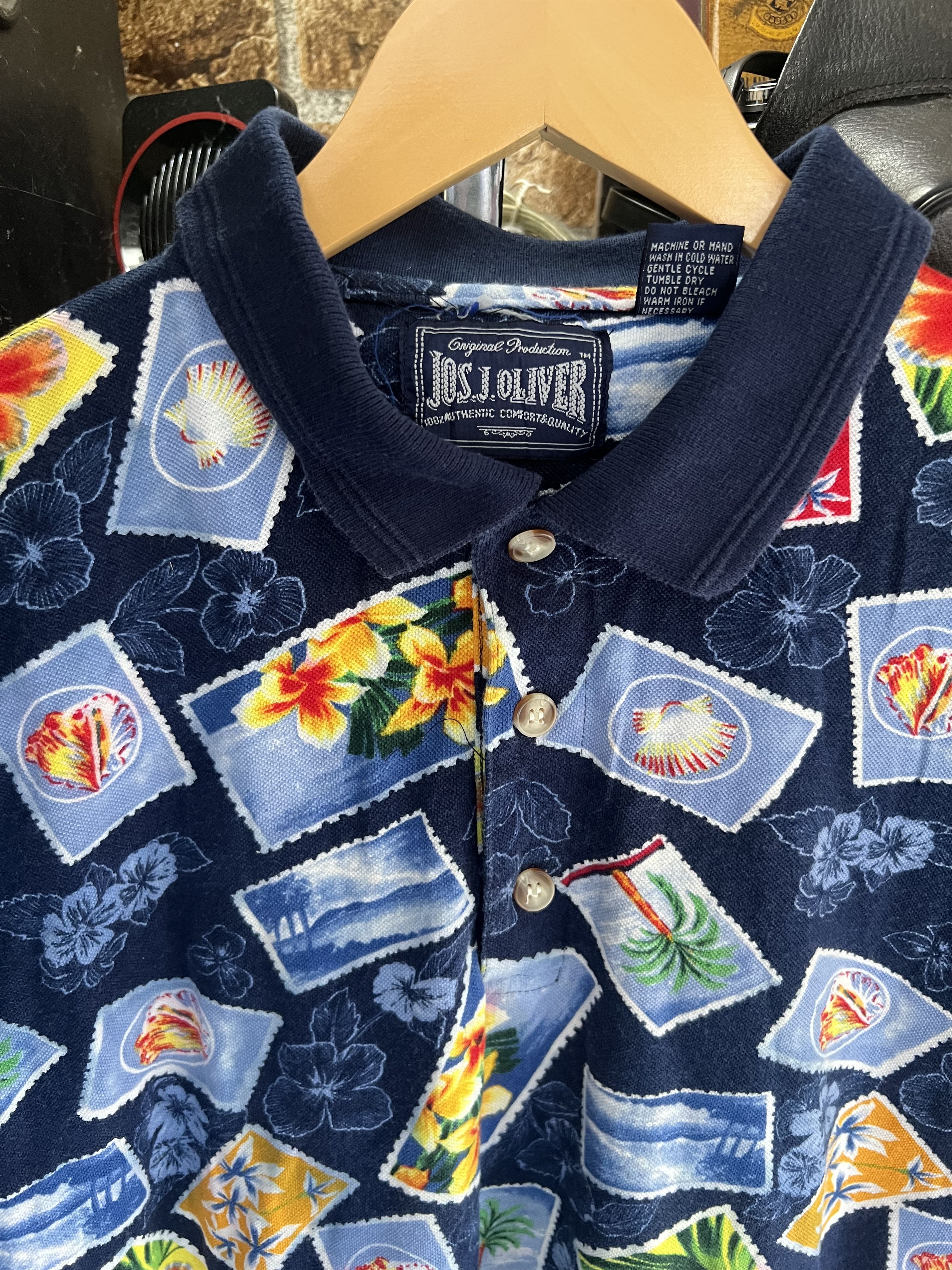 Japanese Brand 🔥Jos. J. Oliver Fullprinted Summer Polo Tees Size US L / EU 52-54 / 3 - 6 Thumbnail