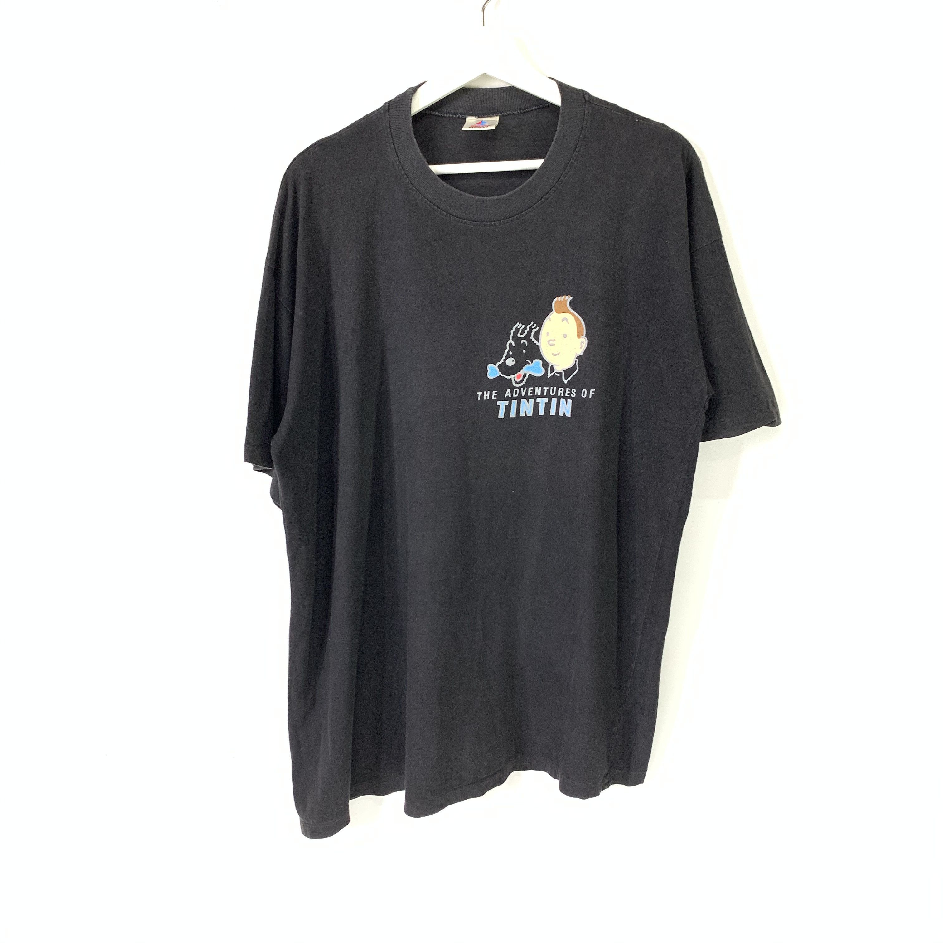 Vintage Herge The adventures of tintin vtg 90s bootleg promo shirt Size US XL / EU 56 / 4 - 2 Thumbnail