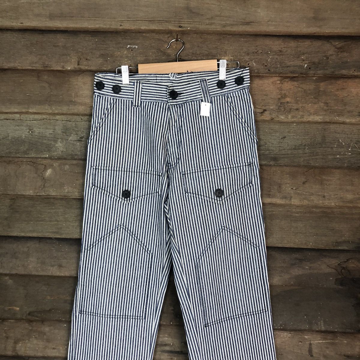Japanese Brand DLL japan Stripe double knee Cargo Multipocket Pants #1360 Size US 30 / EU 46 - 2 Thumbnail