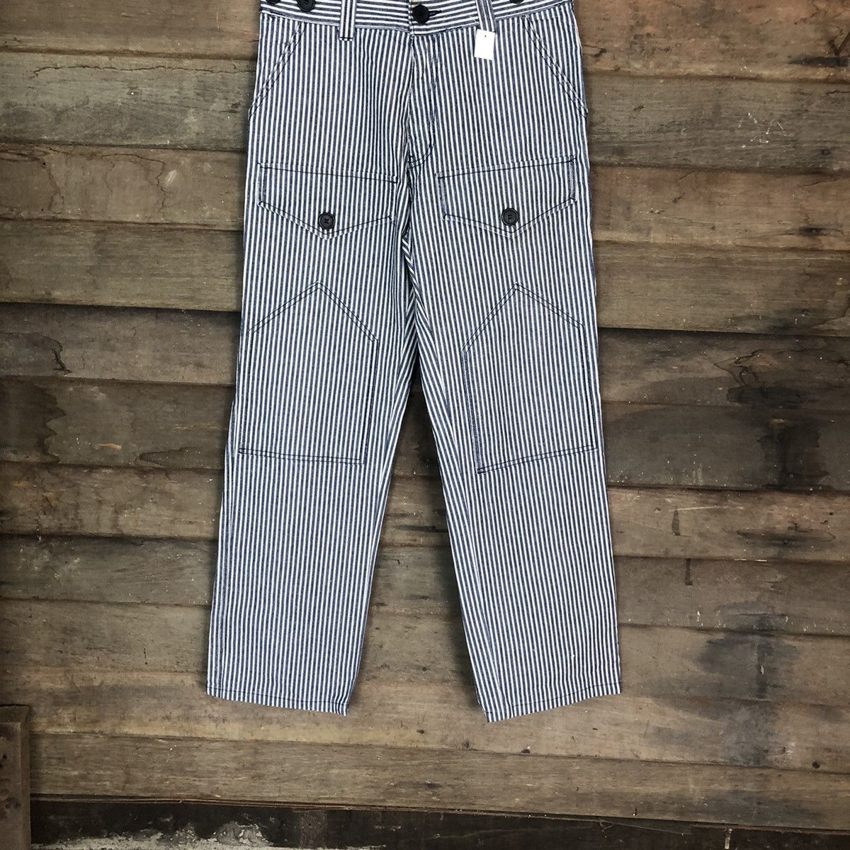 Japanese Brand DLL japan Stripe double knee Cargo Multipocket Pants #1360 Size US 30 / EU 46 - 3 Thumbnail