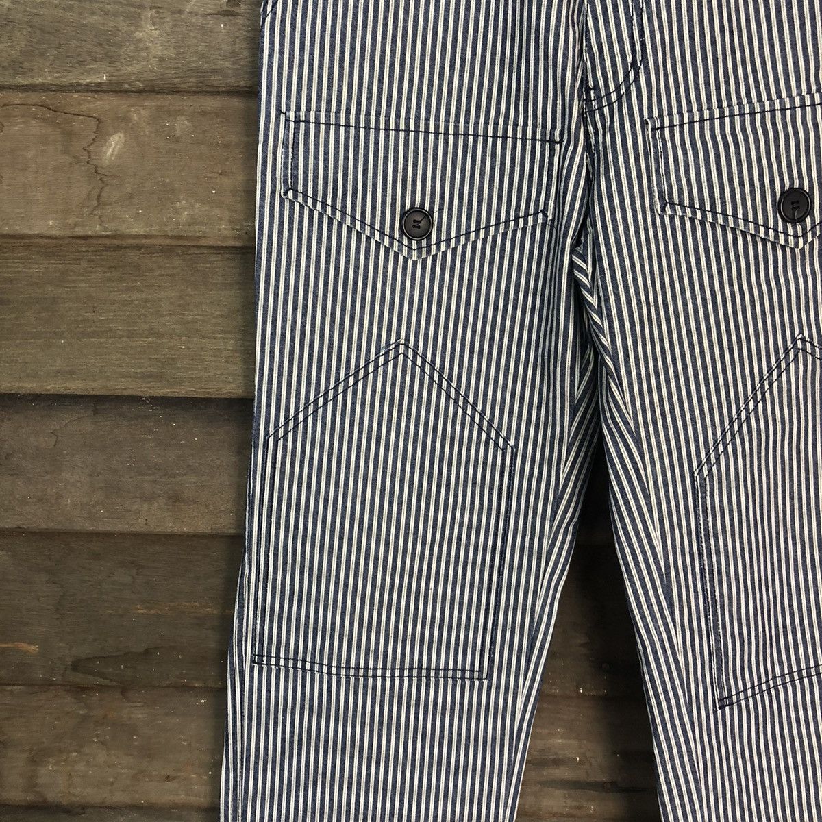 Japanese Brand DLL japan Stripe double knee Cargo Multipocket Pants #1360 Size US 30 / EU 46 - 4 Thumbnail
