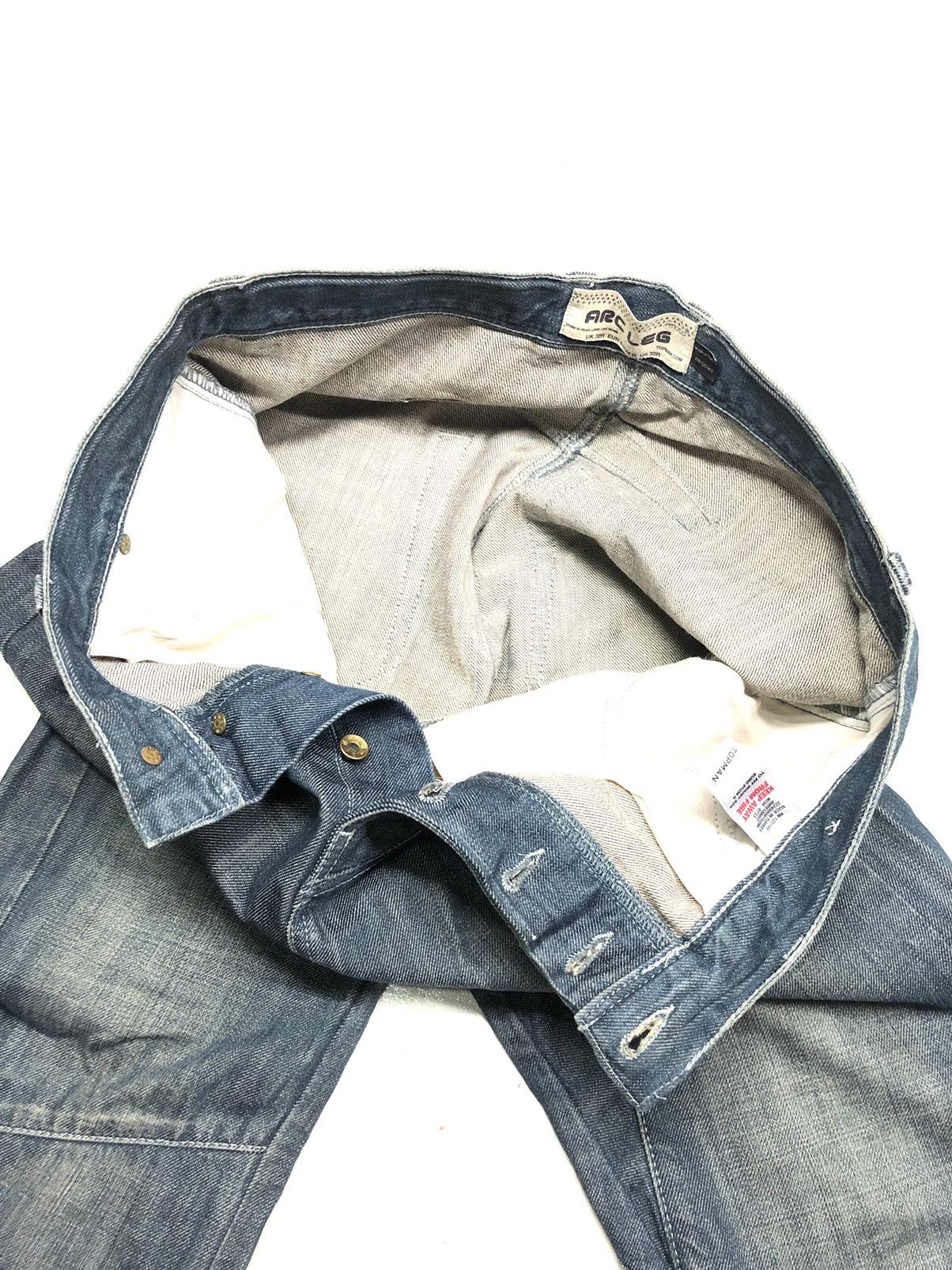 Topman TOP MAN DISSTRESSED CURVE DENIM NICE DESIGN Size US 32 / EU 48 - 10 Thumbnail