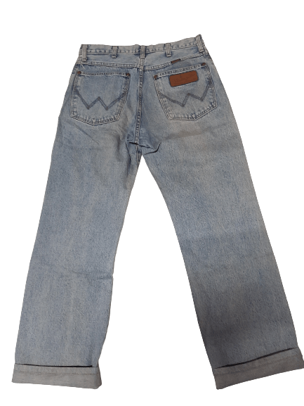 image of Distressed Denim x Vintage Wrangler Blue Bell Distressed Selvedge Denim, Men's (Size 30)