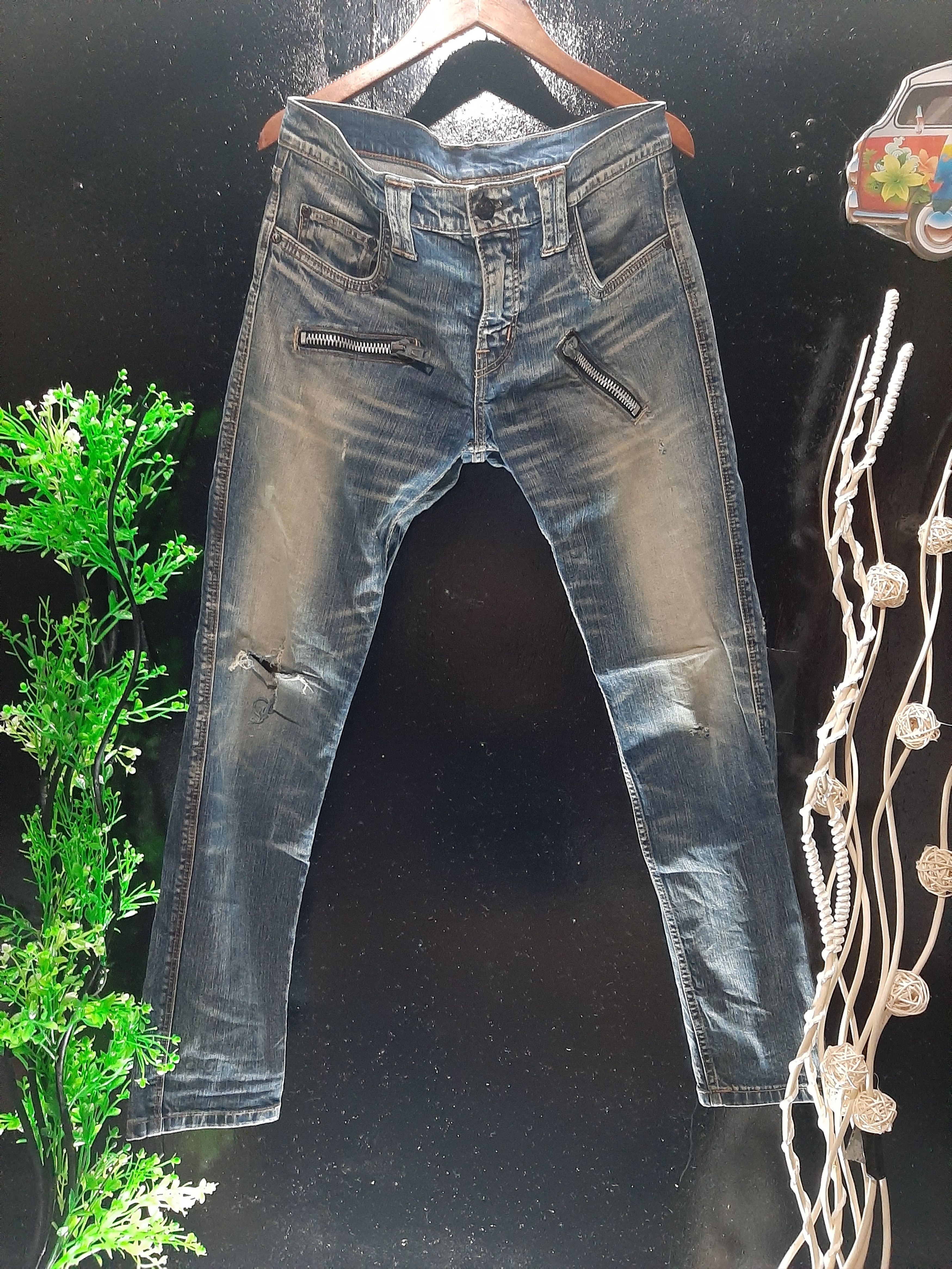 Japanese Brand × Seditionaries RNA DISTRESSED SKINNY FIT PUNK ZIPPER DENIM Size US 30 / EU 46 - 1 Thumbnail