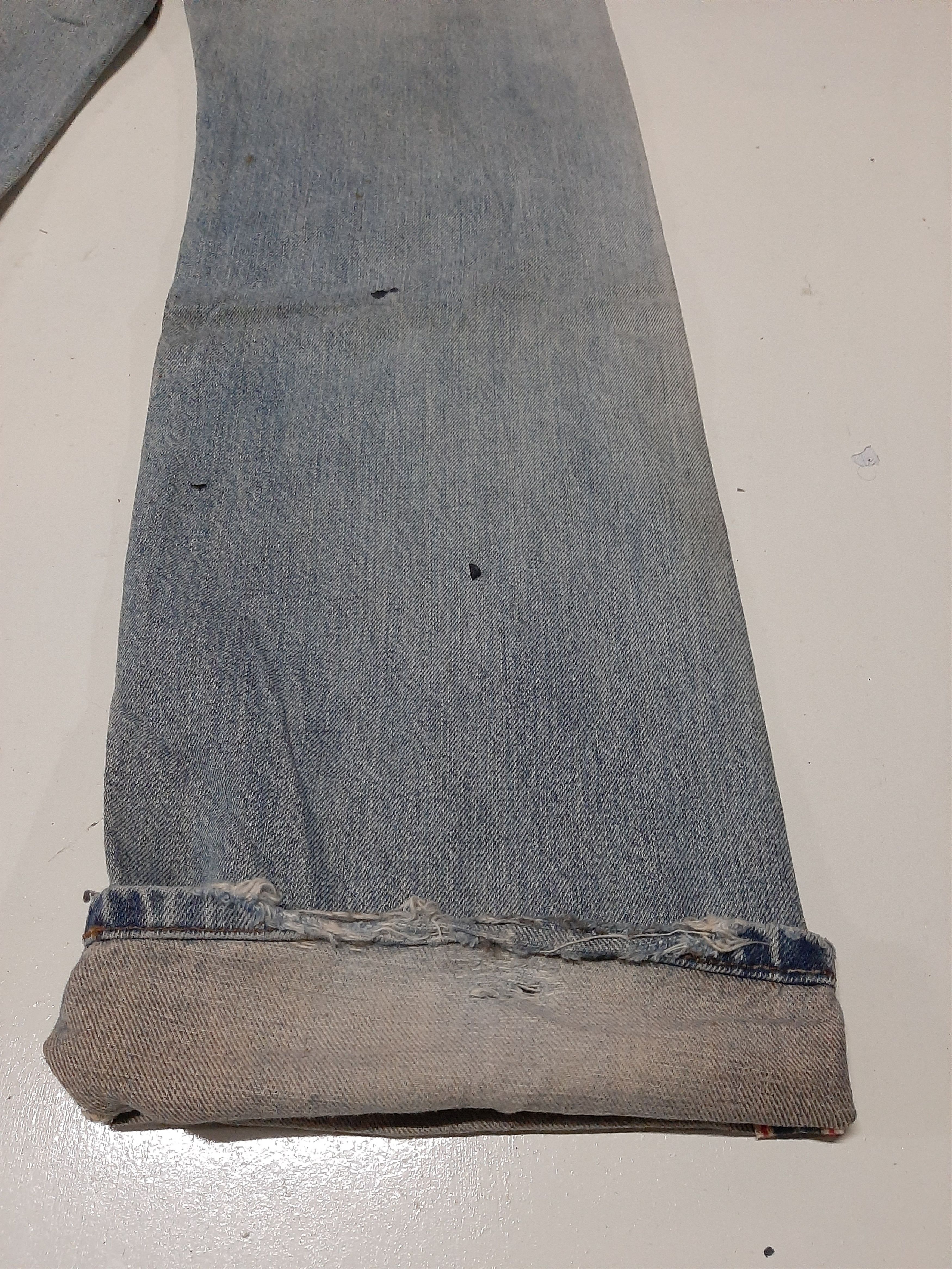 Vintage × Wrangler VINTAGE WRANGLER BLUE BELL DISTRESSED SELVEDGE DENIM Size US 30 / EU 46 - 15 Thumbnail