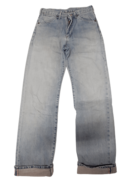 image of Distressed Denim x Vintage Wrangler Blue Bell Distressed Selvedge Denim, Men's (Size 30)
