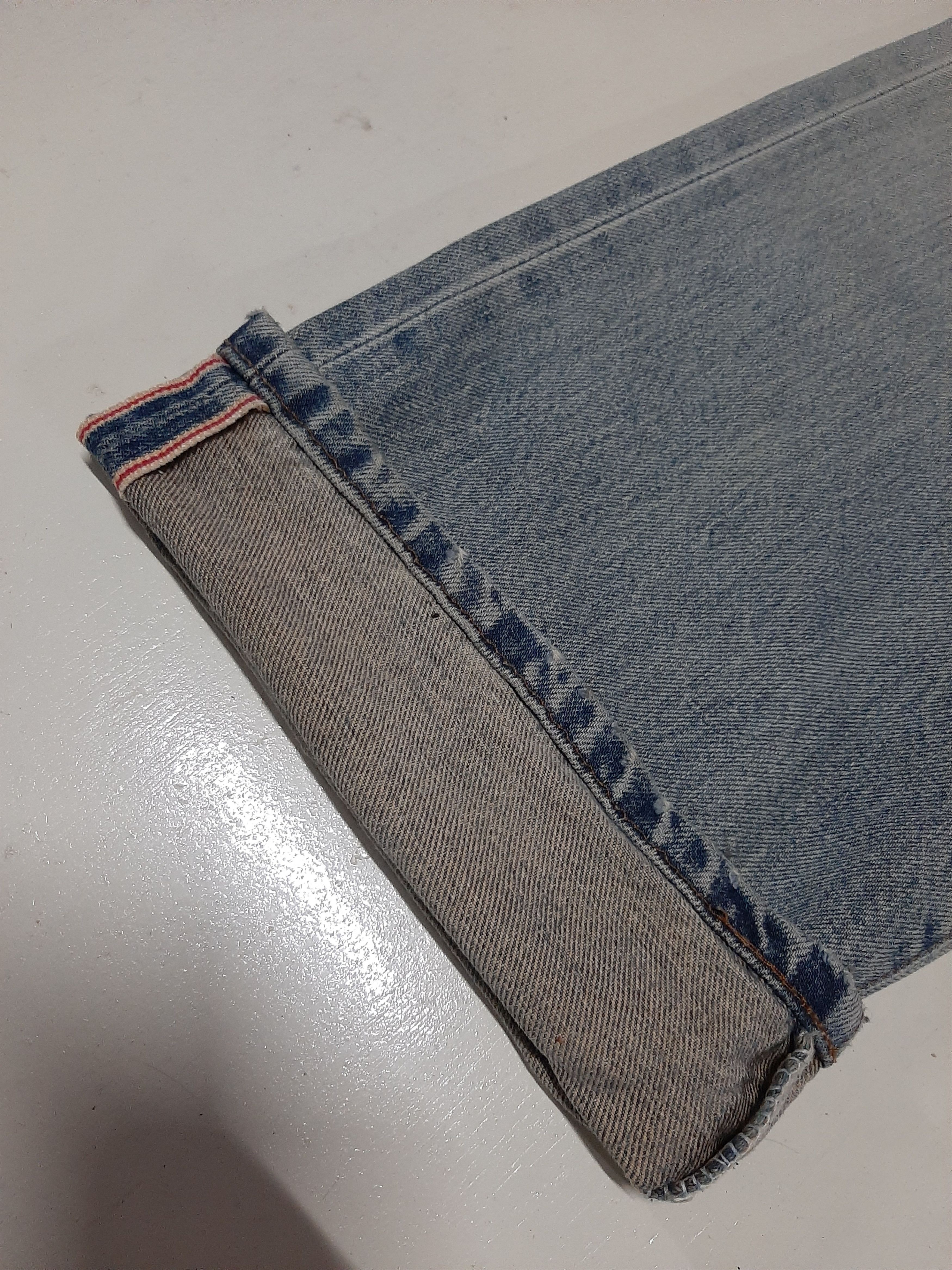 Vintage × Wrangler VINTAGE WRANGLER BLUE BELL DISTRESSED SELVEDGE DENIM Size US 30 / EU 46 - 5 Thumbnail