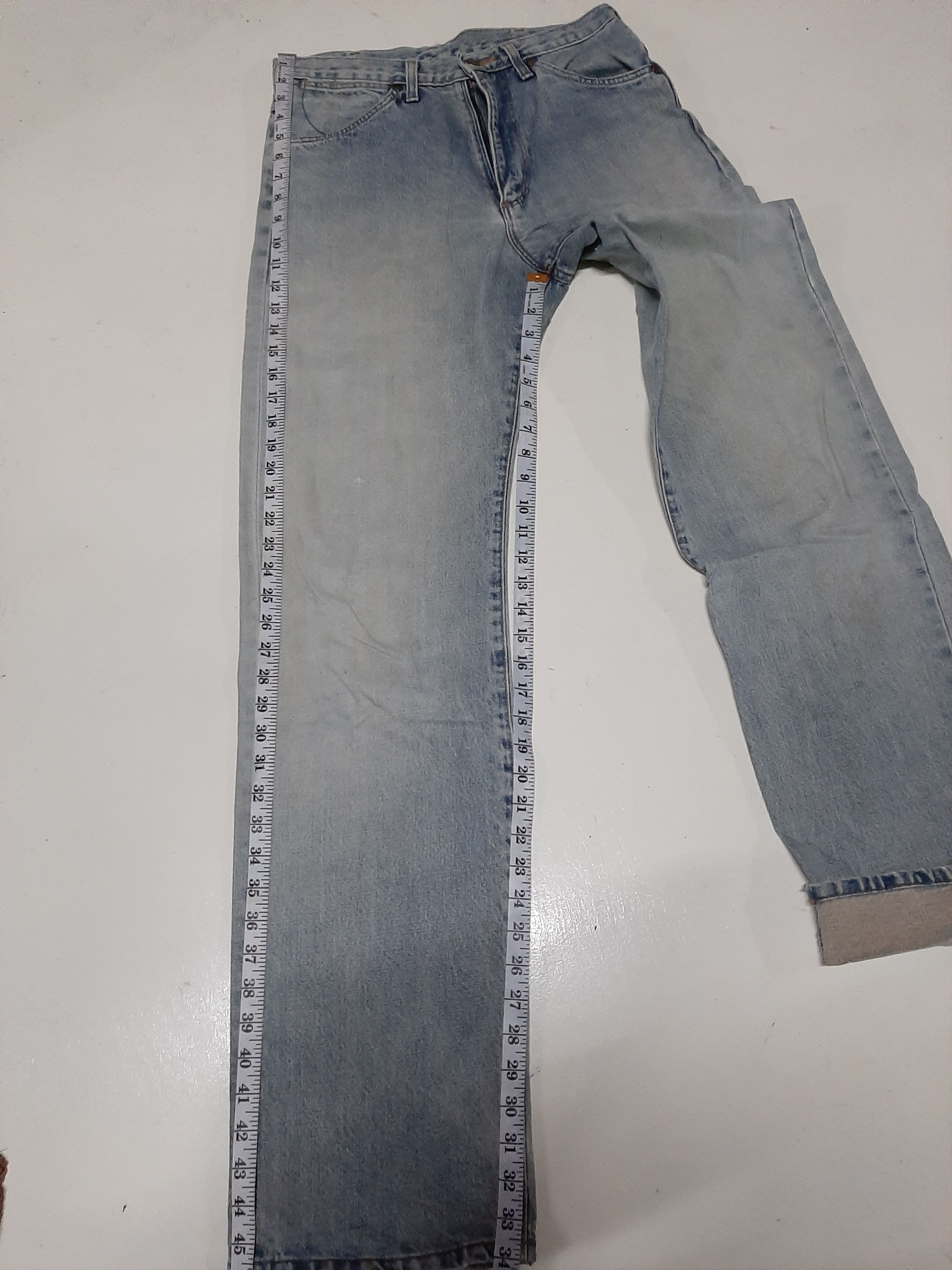 Vintage × Wrangler VINTAGE WRANGLER BLUE BELL DISTRESSED SELVEDGE DENIM Size US 30 / EU 46 - 19 Thumbnail
