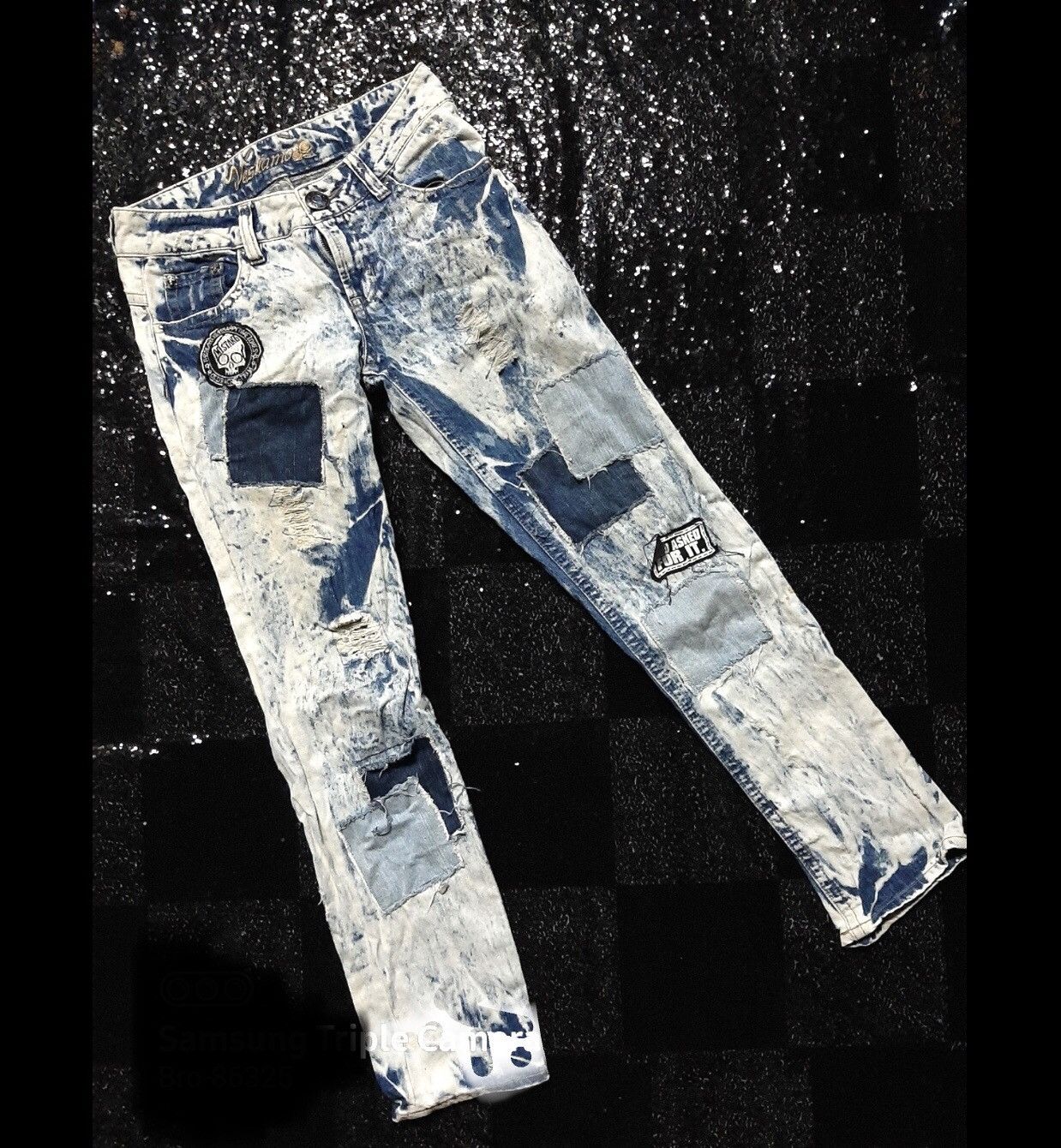 Japanese Brand VESLIAMO TYE DYE BORO PATCH WORK DISTRESSED DENIM Size US 30 / EU 46 - 1 Thumbnail