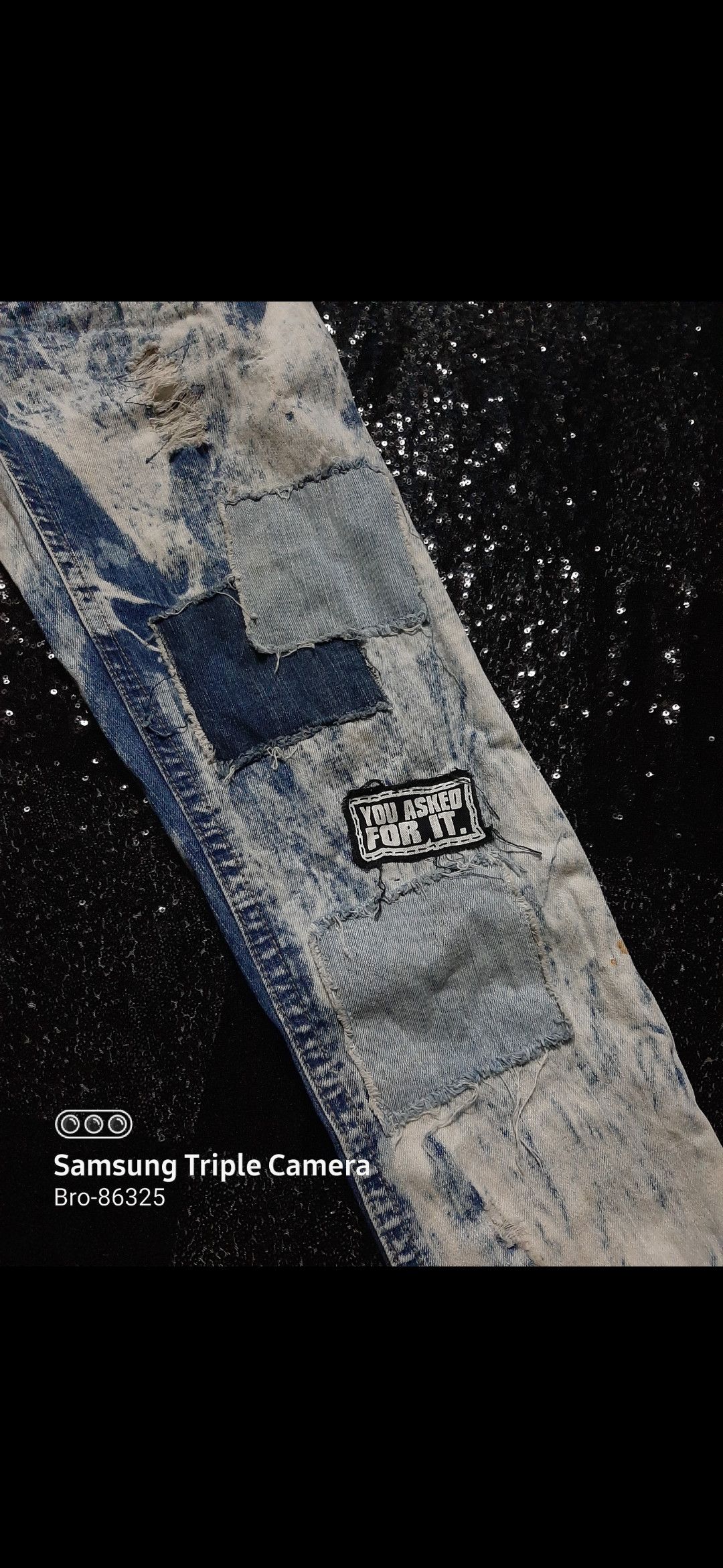 Japanese Brand VESLIAMO TYE DYE BORO PATCH WORK DISTRESSED DENIM Size US 30 / EU 46 - 2 Thumbnail