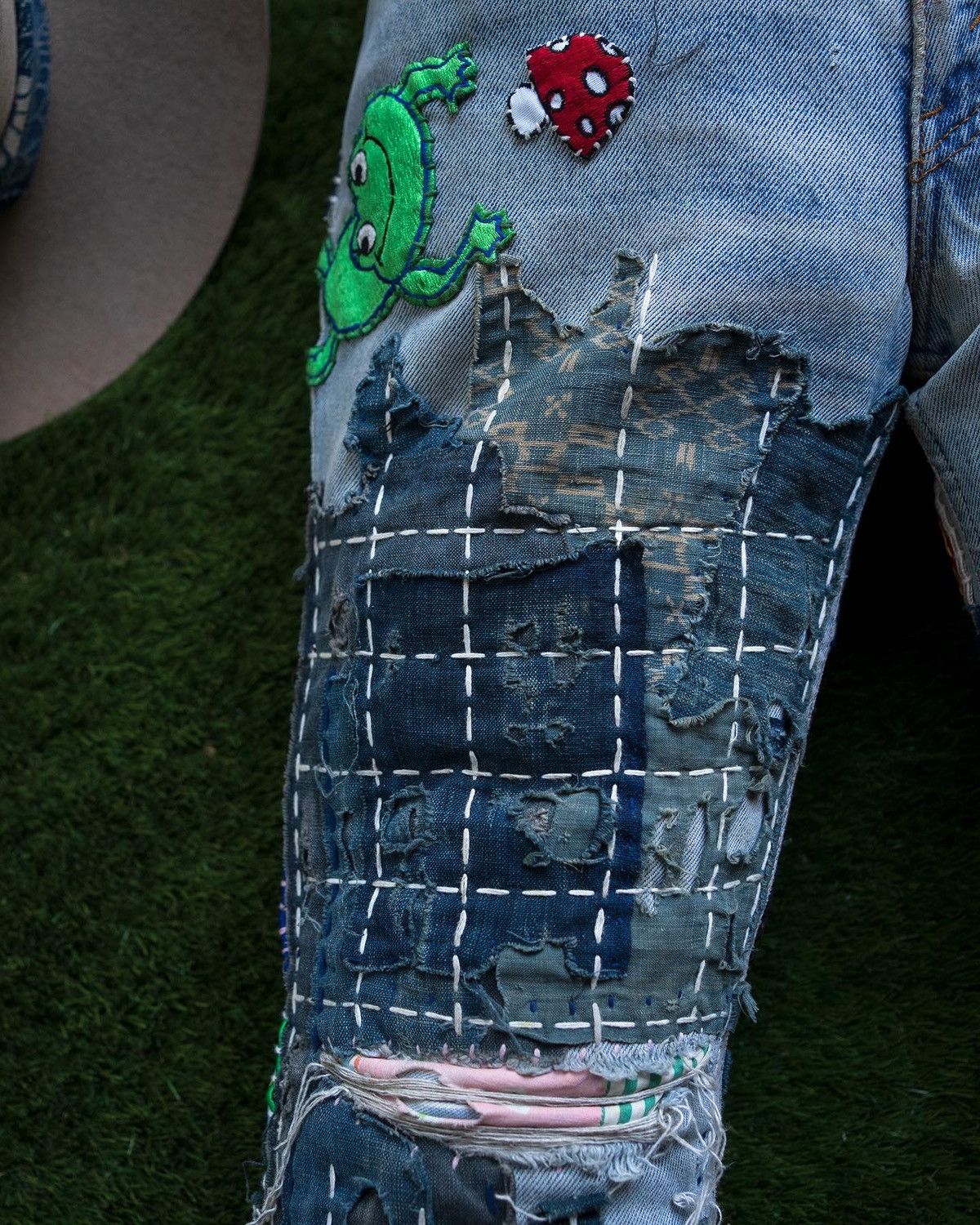 Handmade × Levi's × Vintage “Where Do You Go” Composted Boro Levi’s 684 Bell Bottoms Size US 31 - 9 Thumbnail