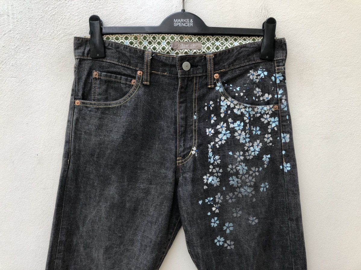 Vintage Hiromichi Nakano Made in Japan Printed Flower Denim Size US 31 - 7 Thumbnail