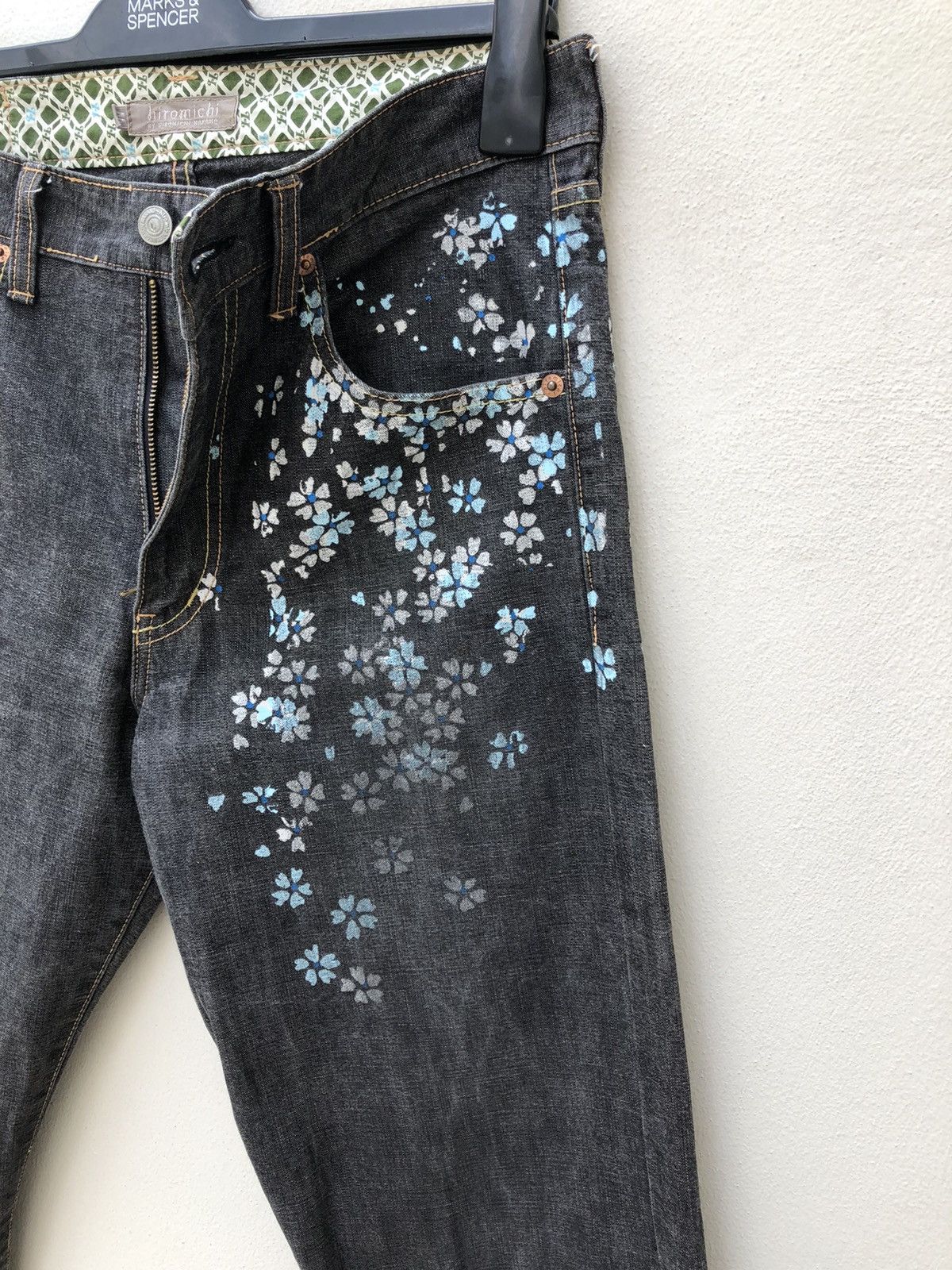 Vintage Hiromichi Nakano Made in Japan Printed Flower Denim Size US 31 - 10 Thumbnail