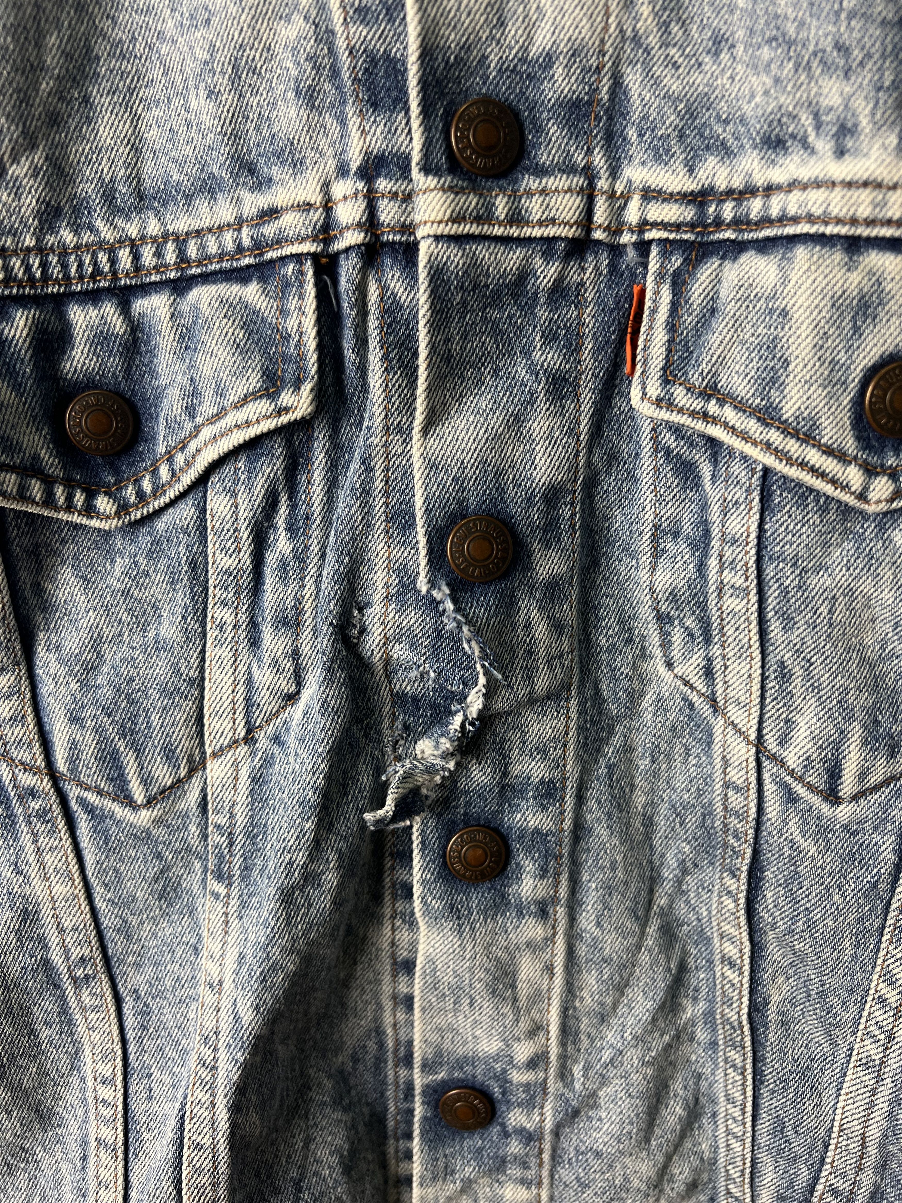 Levi's 🔥Crashed Vintage Levis Denim Trucker Size S / US 4 / IT 40 - 9 Thumbnail