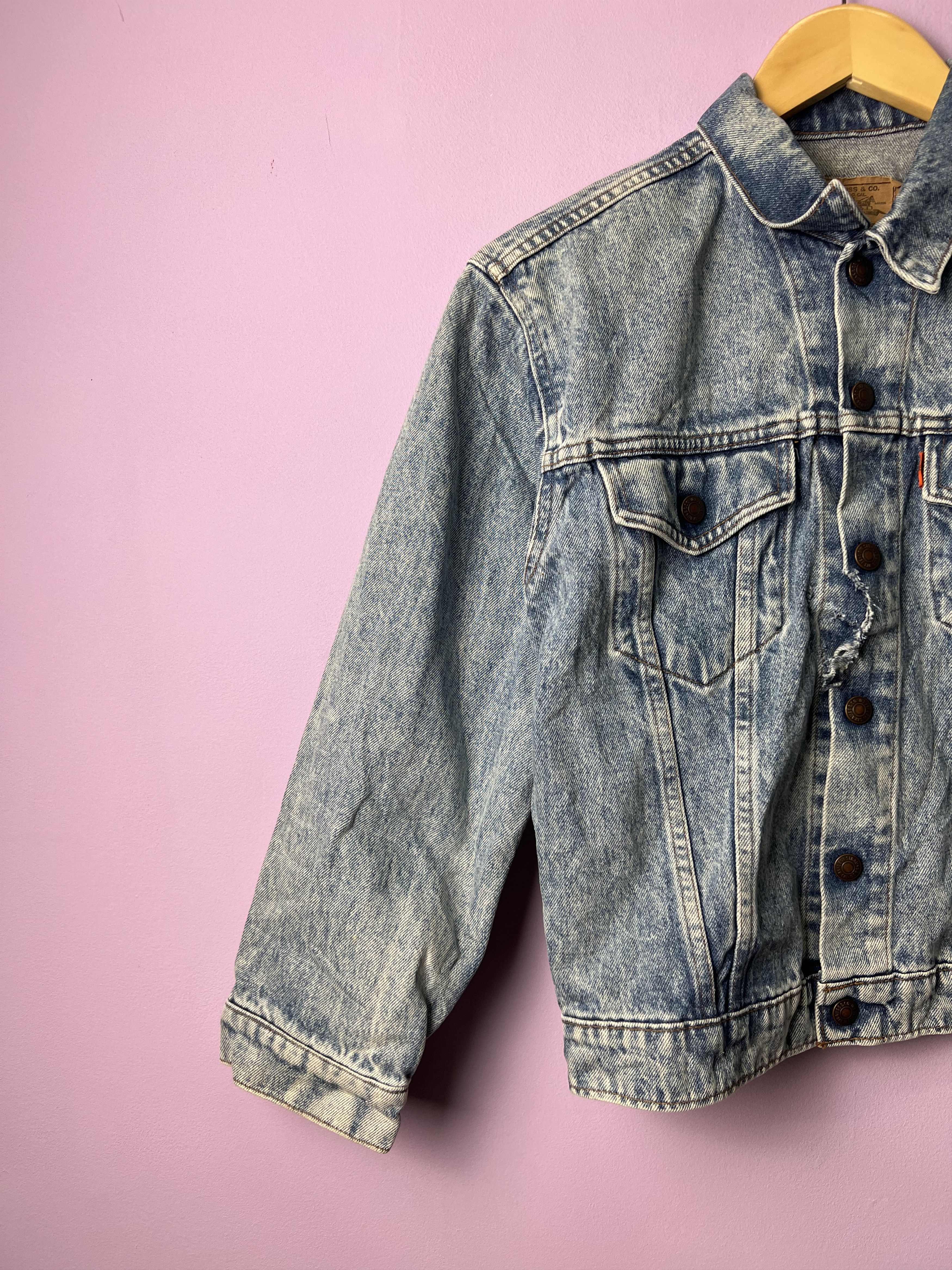 Levi's 🔥Crashed Vintage Levis Denim Trucker Size S / US 4 / IT 40 - 4 Thumbnail