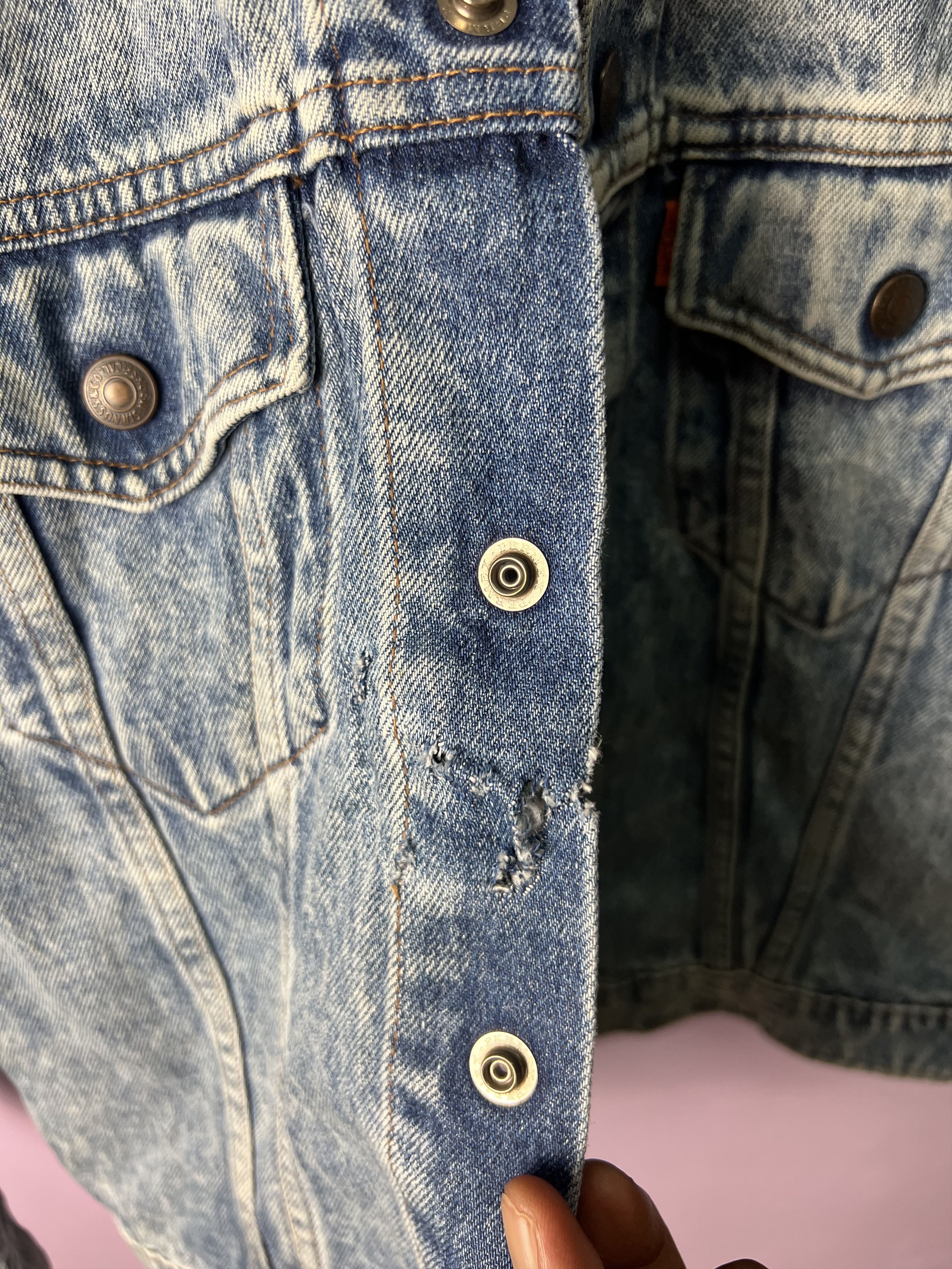 Levi's 🔥Crashed Vintage Levis Denim Trucker Size S / US 4 / IT 40 - 12 Thumbnail