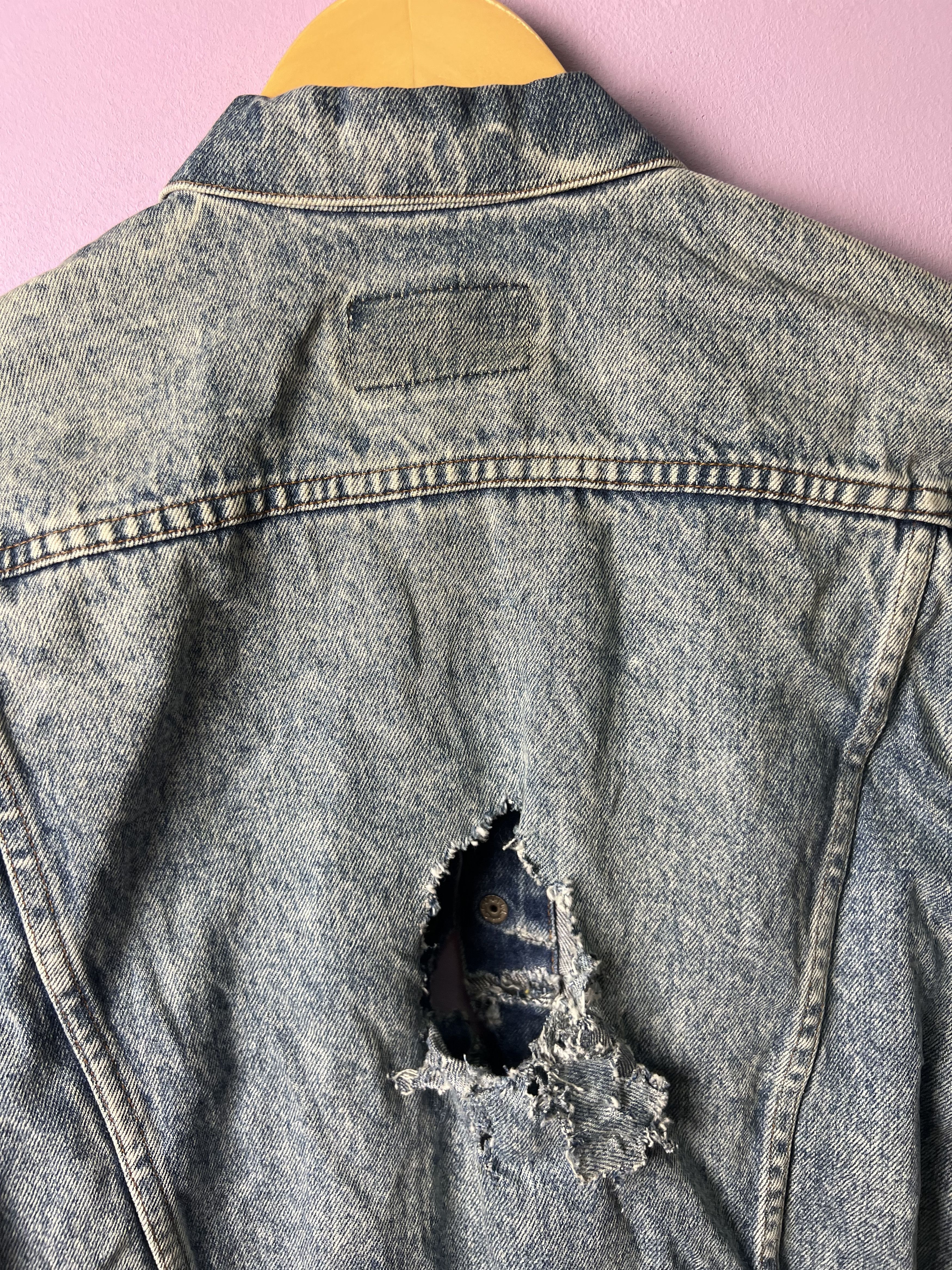 Levi's 🔥Crashed Vintage Levis Denim Trucker Size S / US 4 / IT 40 - 14 Thumbnail
