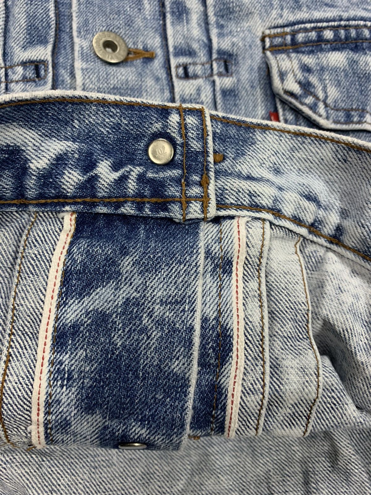 Levi's 🔥RARE VTG LEVIS BIG E TYPE 1 SELVEDGE BUCKLE BACK TRUCKERS Size US L / EU 52-54 / 3 - 10 Thumbnail
