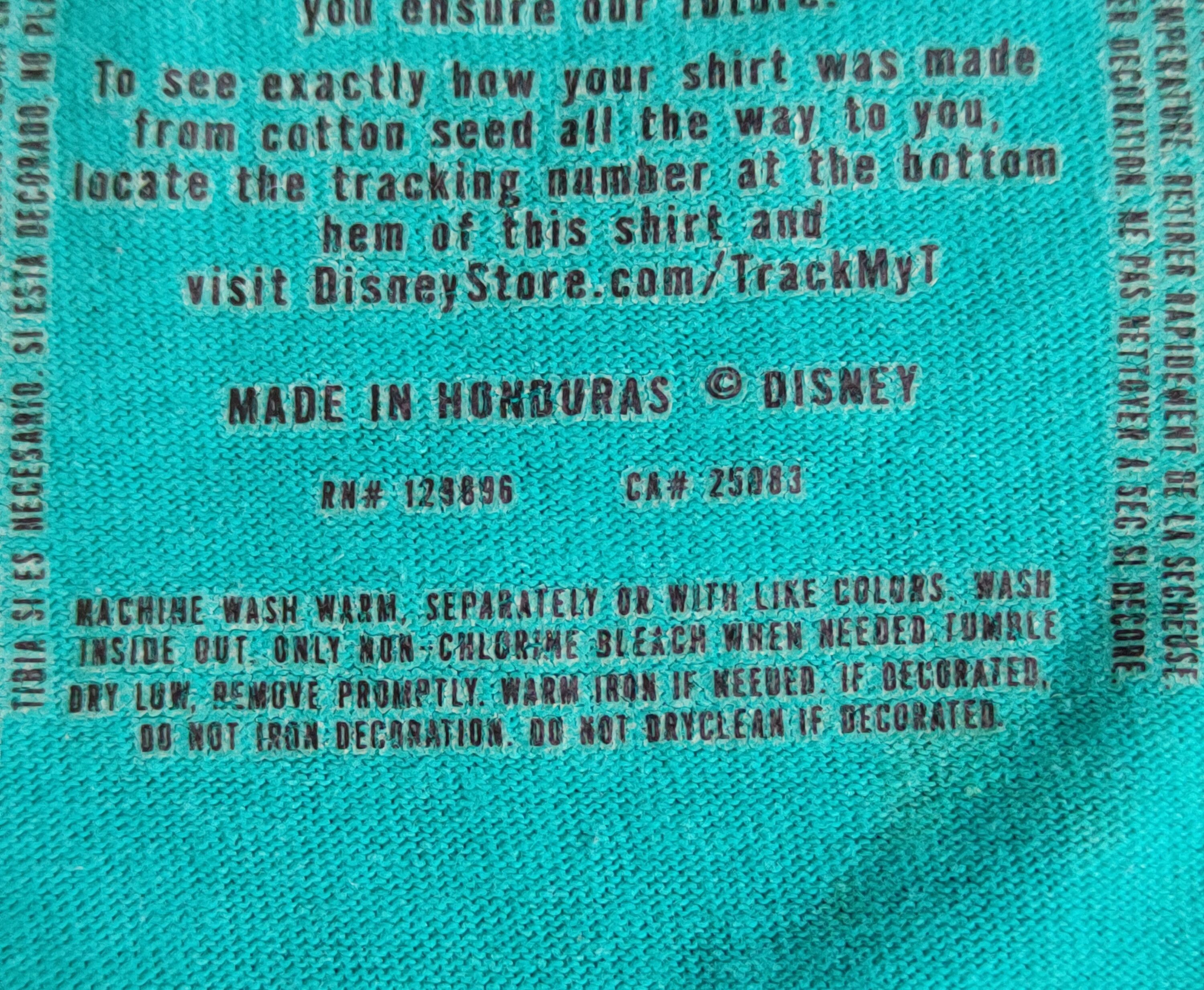 Disney × Japanese Brand Disney Store Turquoise Short Sleeve T-shirt #183B Size US L / EU 52-54 / 3 - 8 Thumbnail