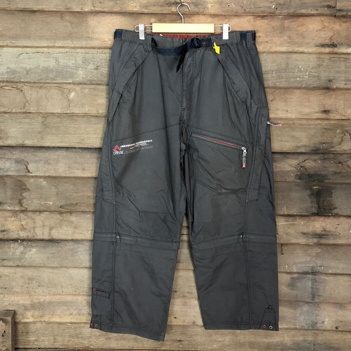 Faded Glory × Japanese Brand Chevre Grey Multipocket hiking track Cargo Pants #3776 Size US 35 - 1 Thumbnail