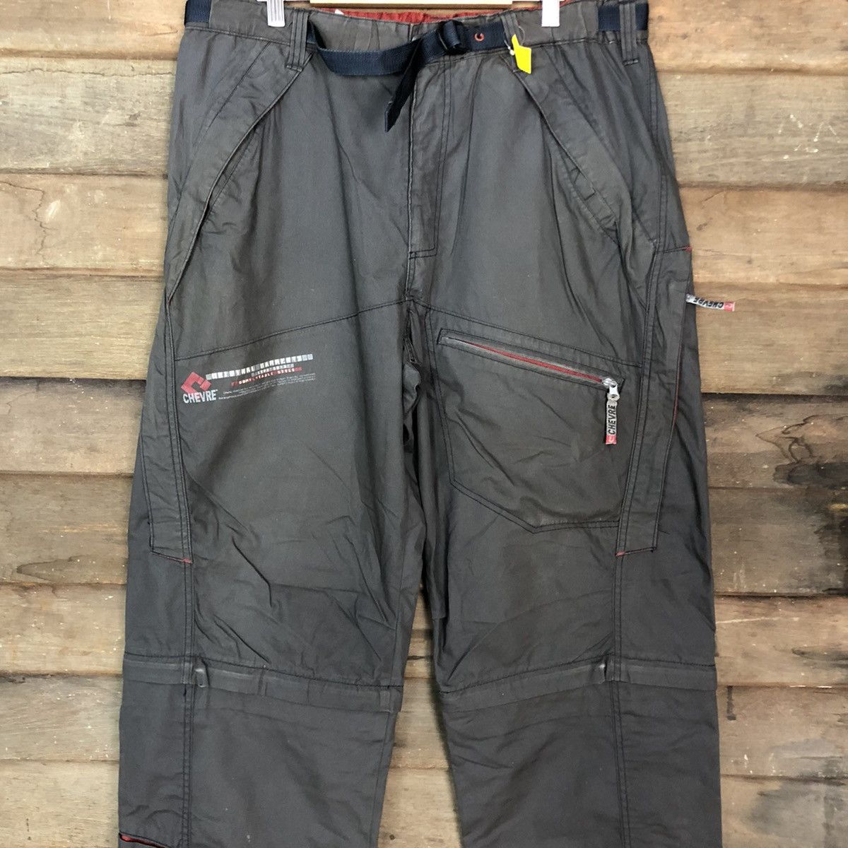 Faded Glory × Japanese Brand Chevre Grey Multipocket hiking track Cargo Pants #3776 Size US 35 - 4 Thumbnail