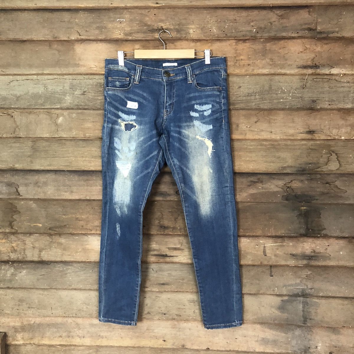image of Peach John Blue Distressed Denim Pants 120B, Men's (Size 31)