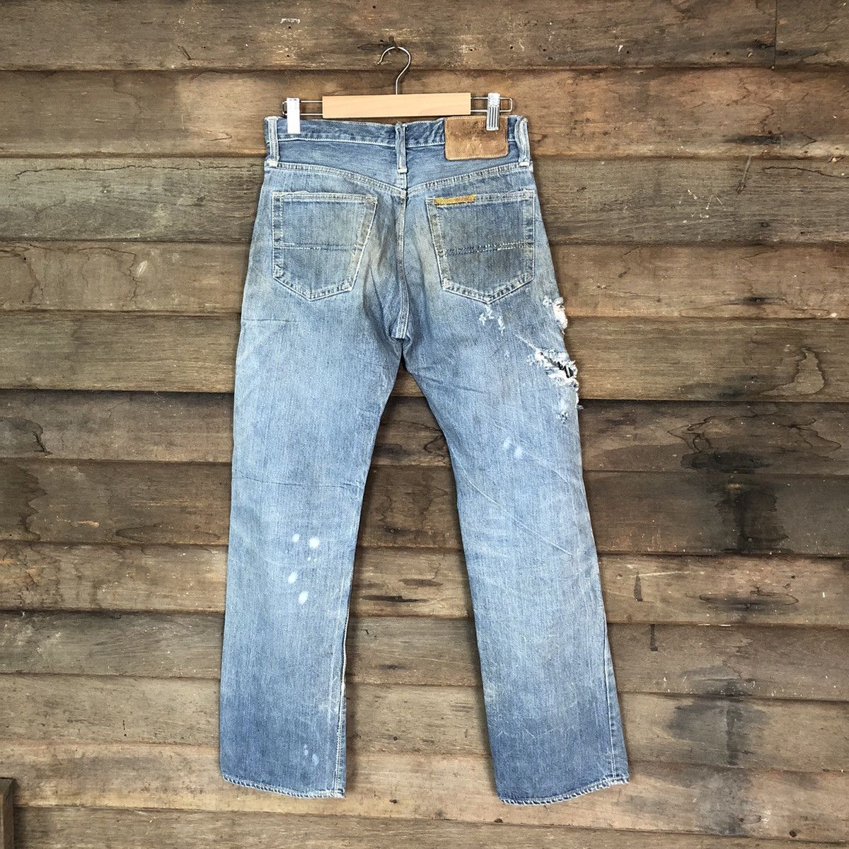 Japanese Brand Canton X West vintage Blue Distressed Denim Pants #119B Size US 27 - 9 Thumbnail