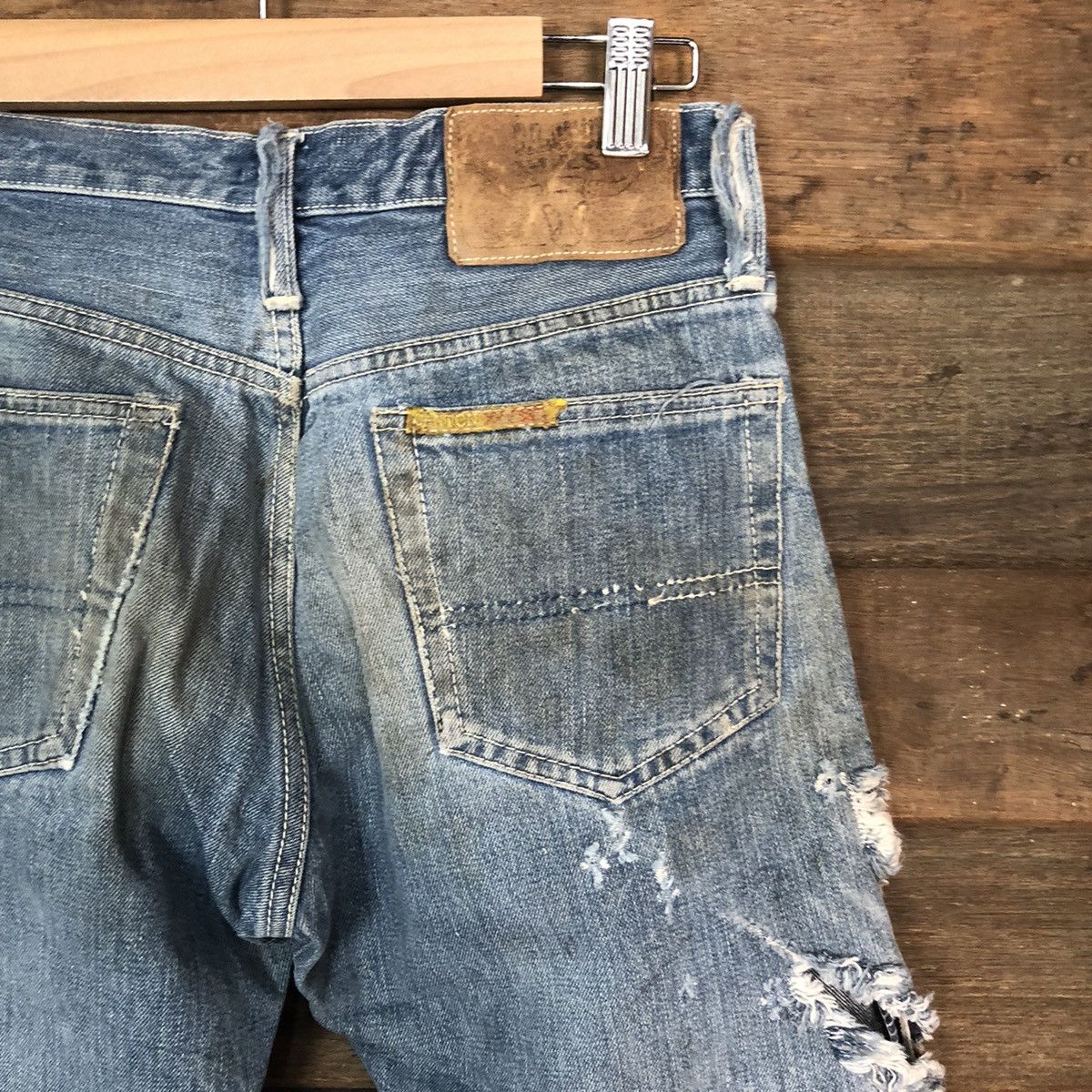 Japanese Brand Canton X West vintage Blue Distressed Denim Pants #119B Size US 27 - 13 Thumbnail
